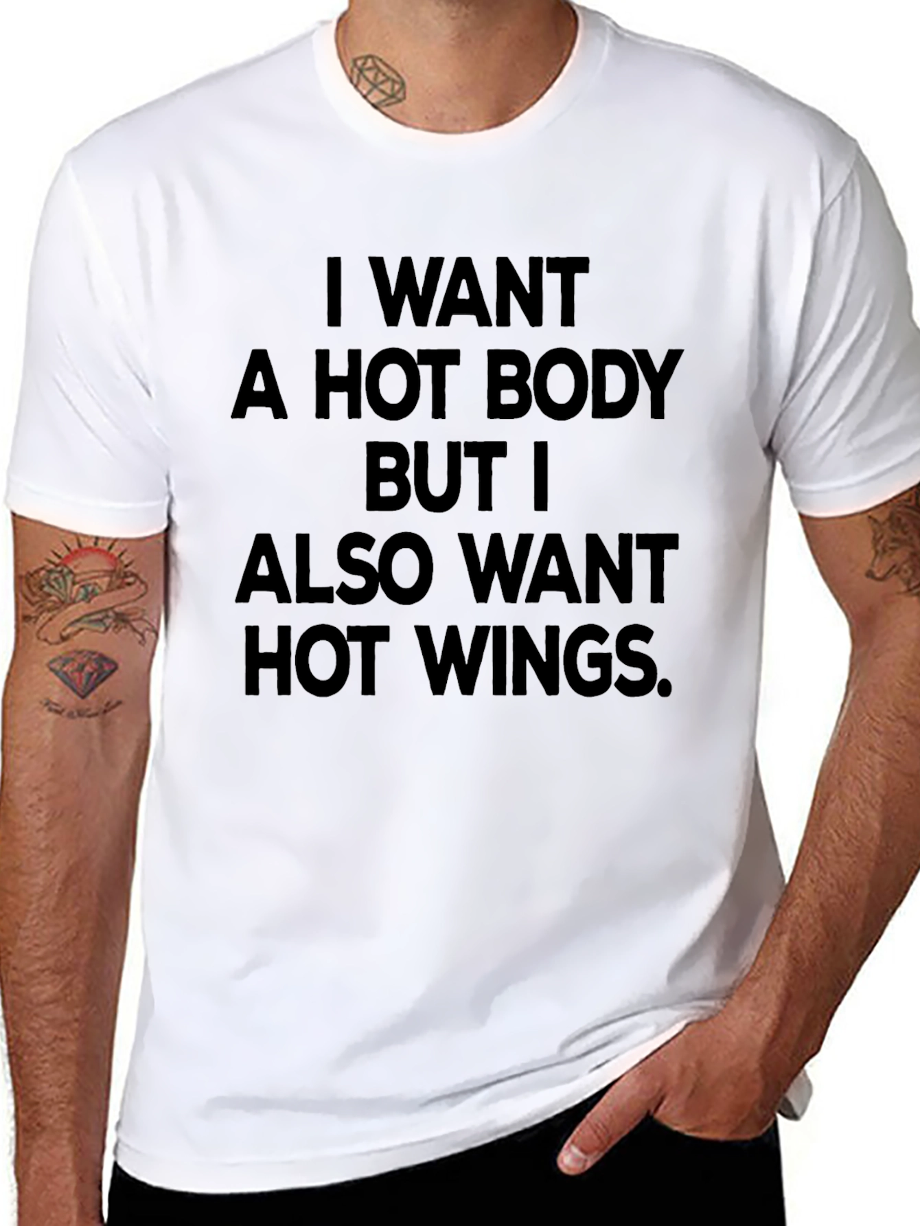 Hot Body Hot Wings T-Shirt - Funny Foodie Tee