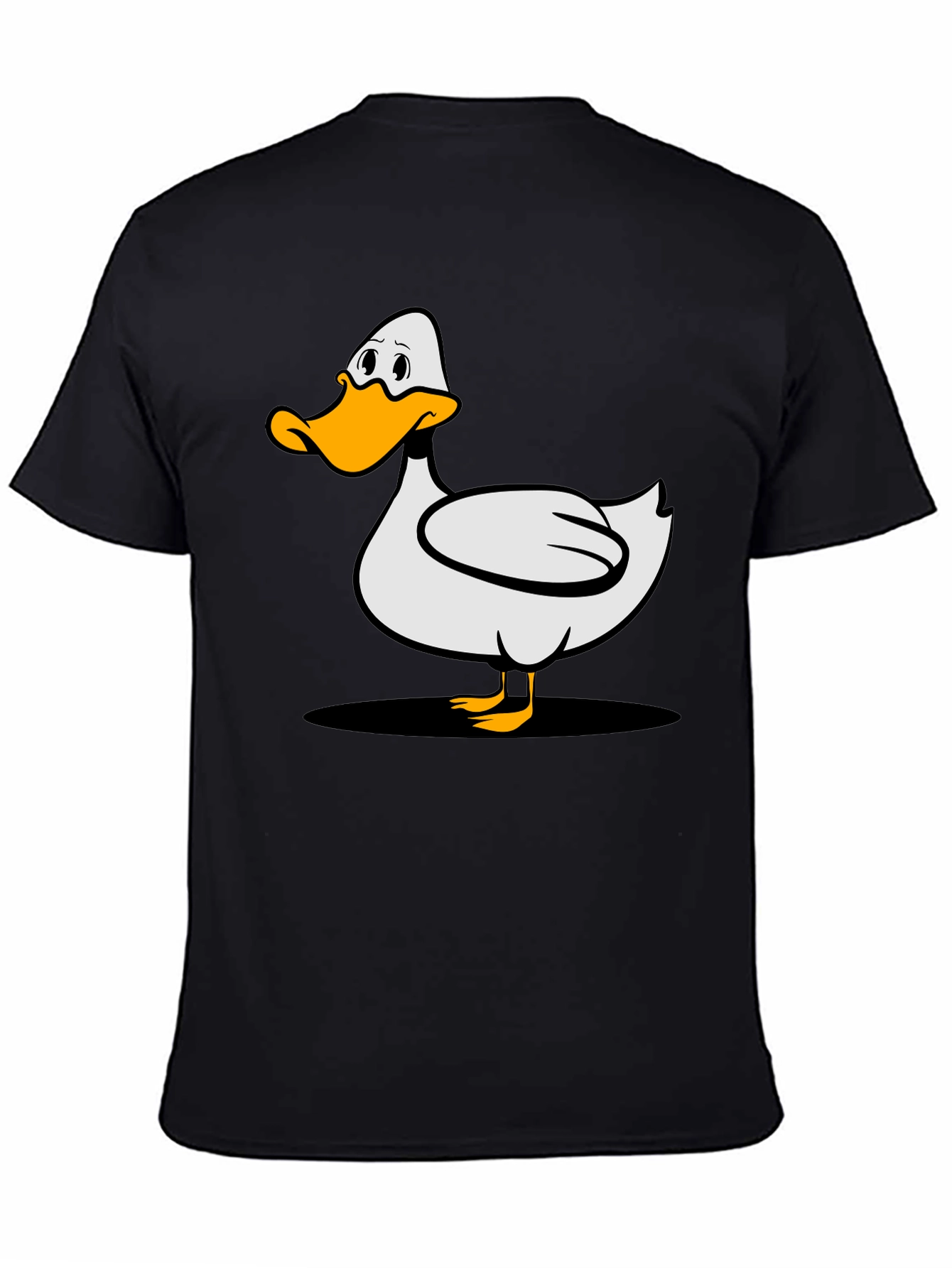 Cartoon Duck Graphic Tee - Unisex Black T-Shirt
