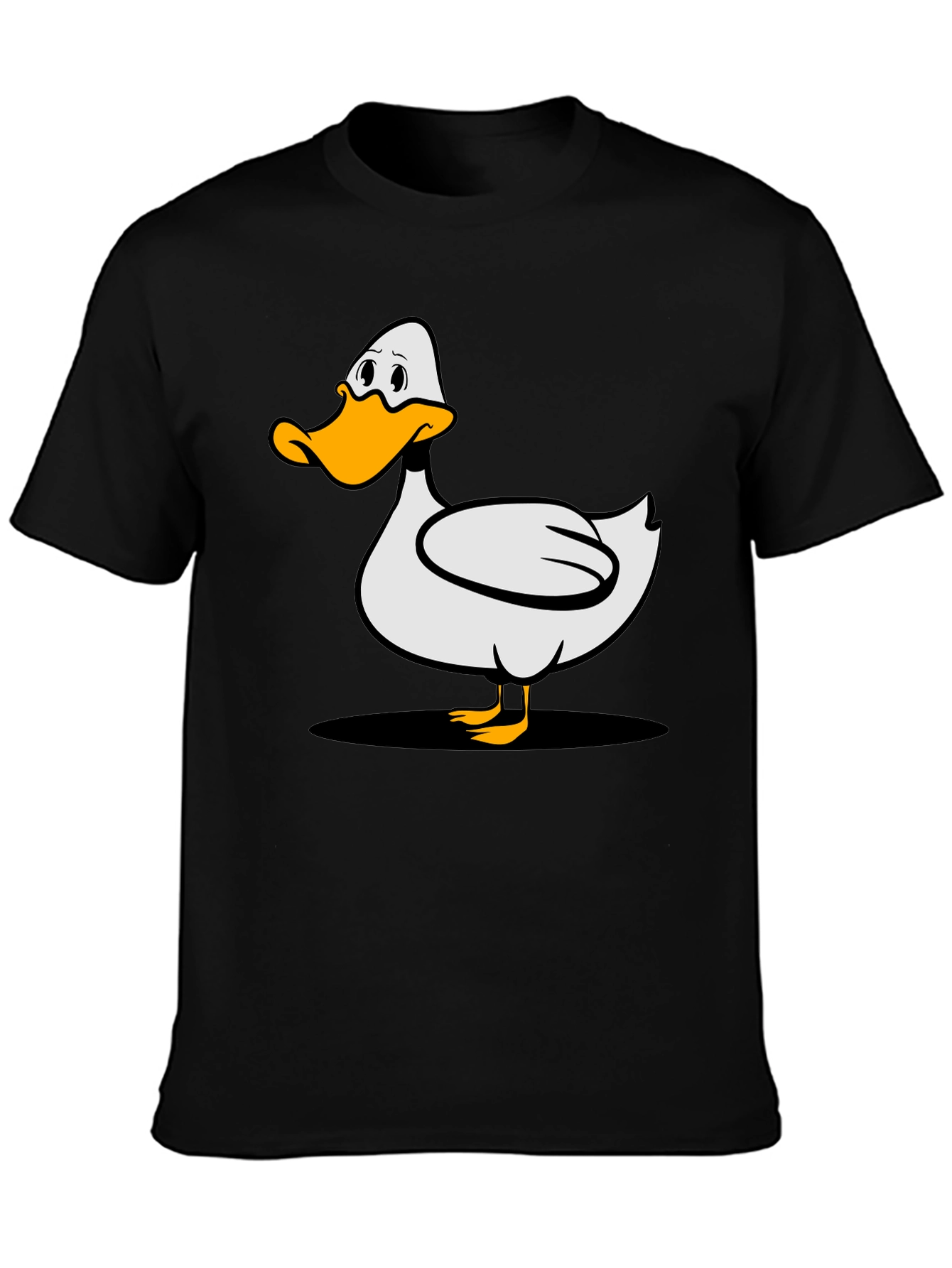 Cartoon Duck Graphic Tee - Unisex Black T-Shirt