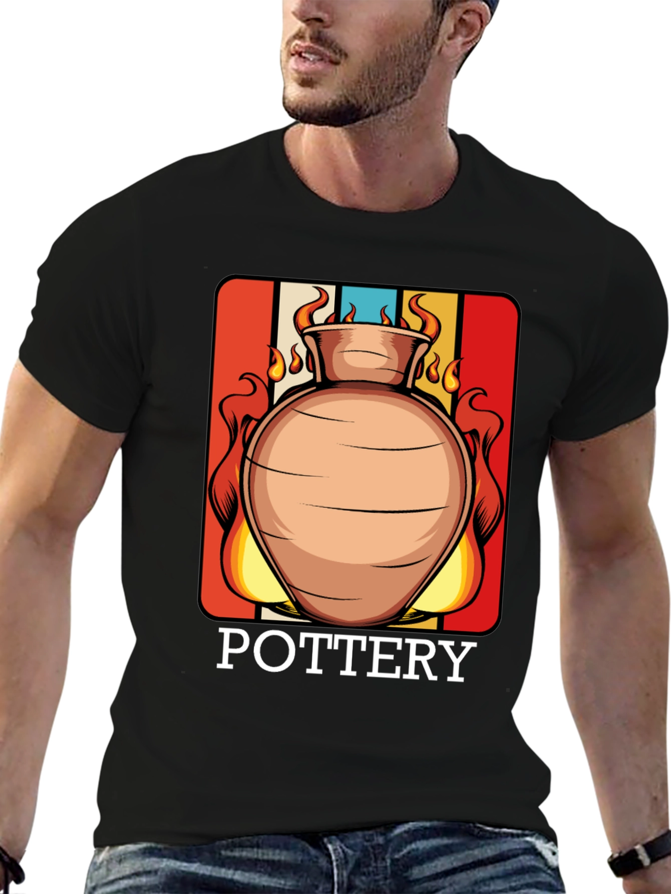 Pottery T-Shirt - Retro Clay Vase Design
