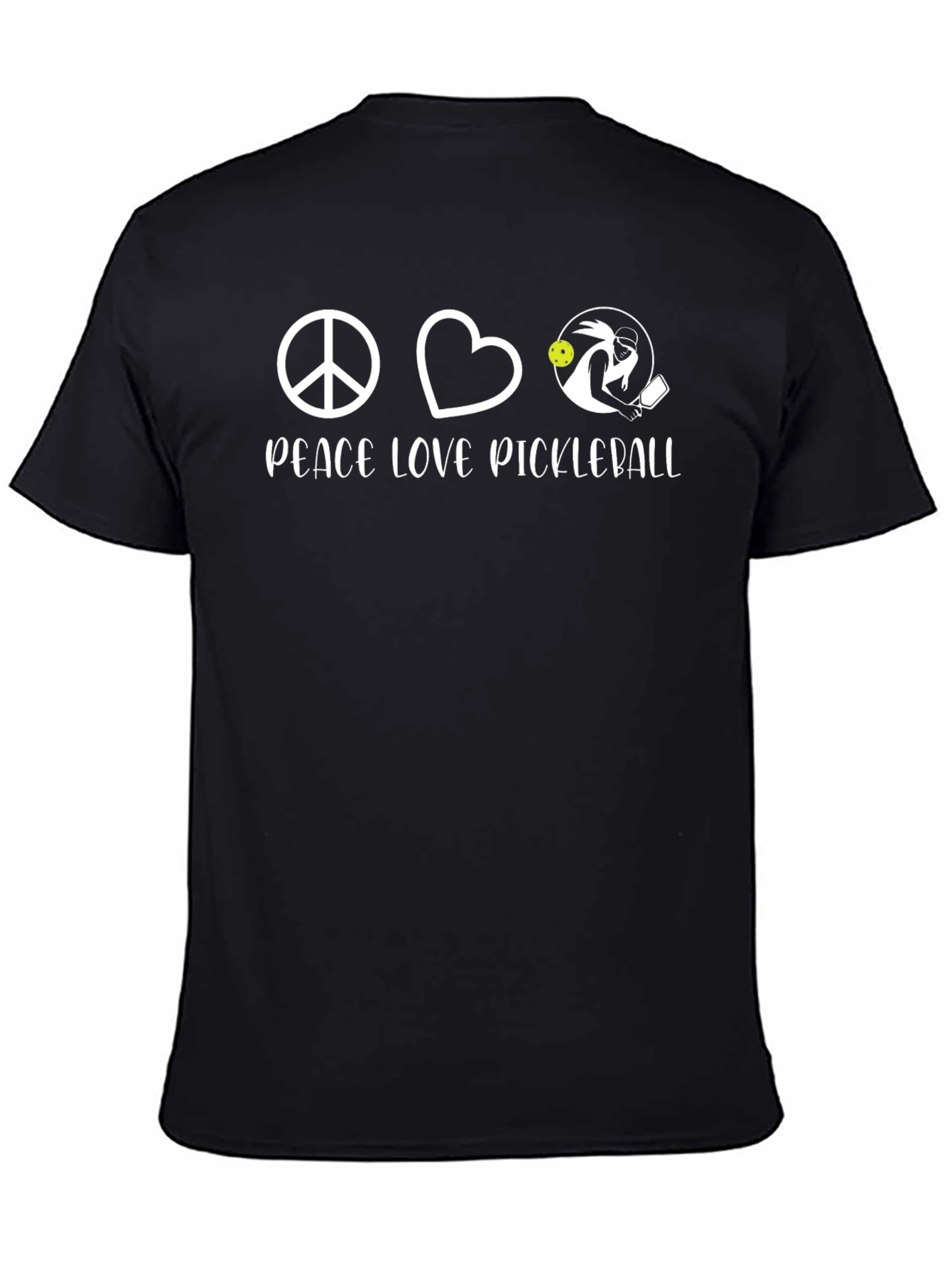 Peace Love Pickleball T-Shirt - Black
