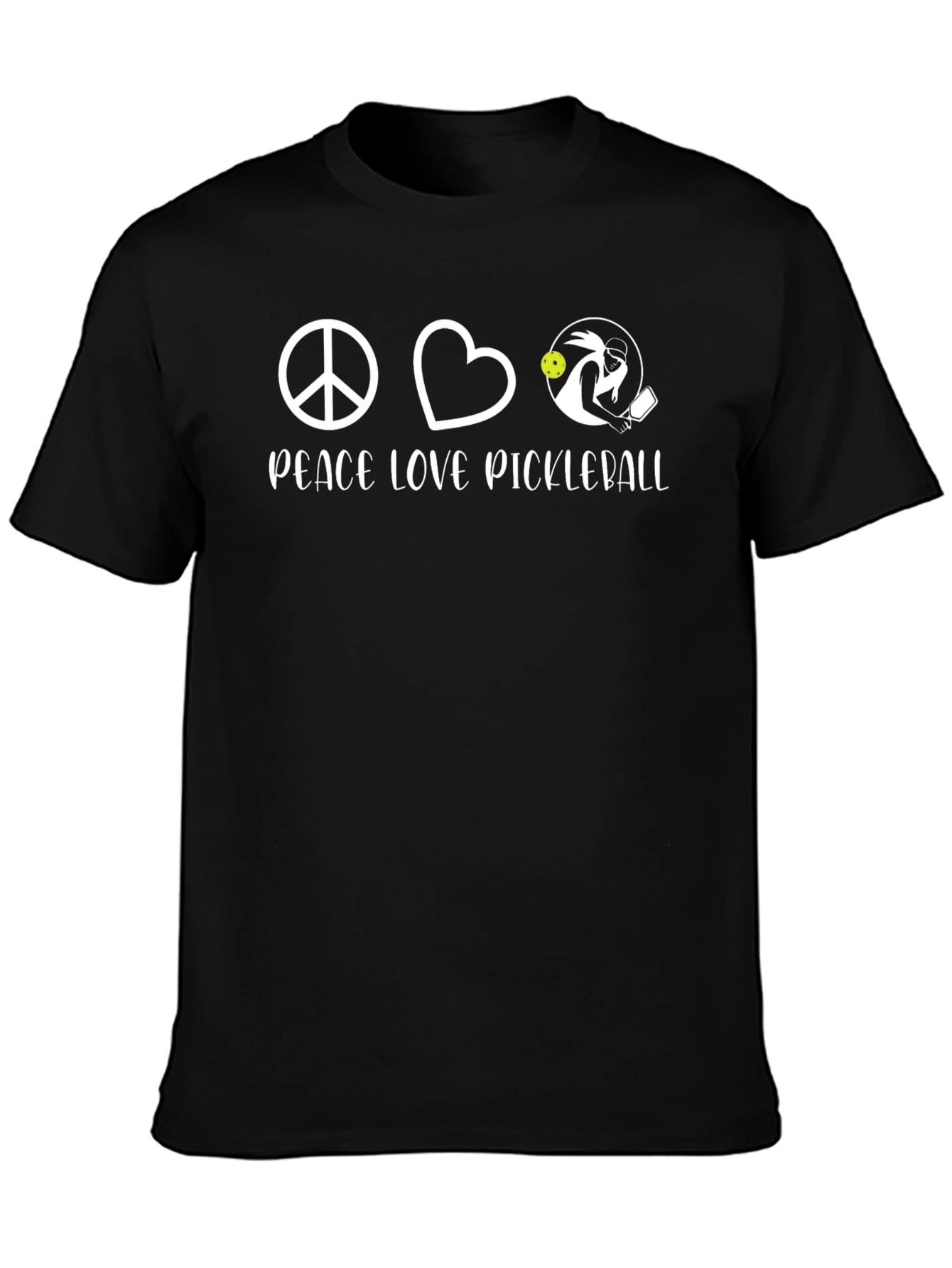 Peace Love Pickleball T-Shirt - Black