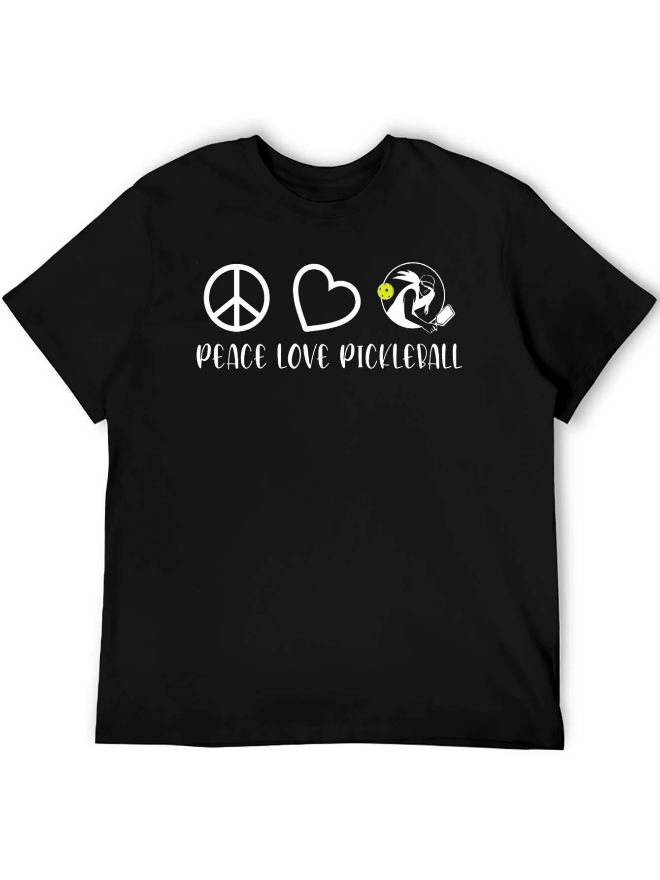 Peace Love Pickleball T-Shirt - Black