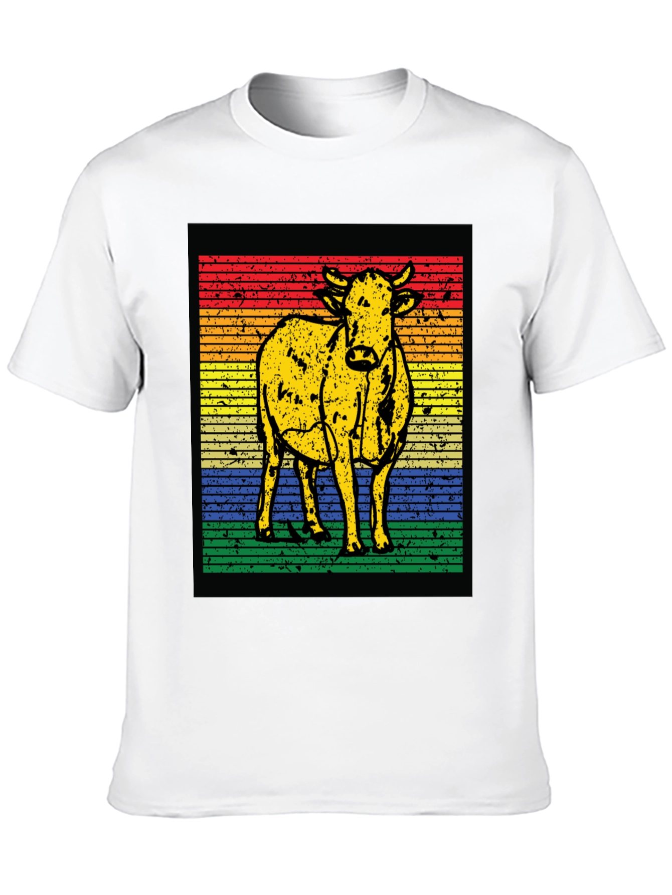 Retro Cow Graphic T-Shirt