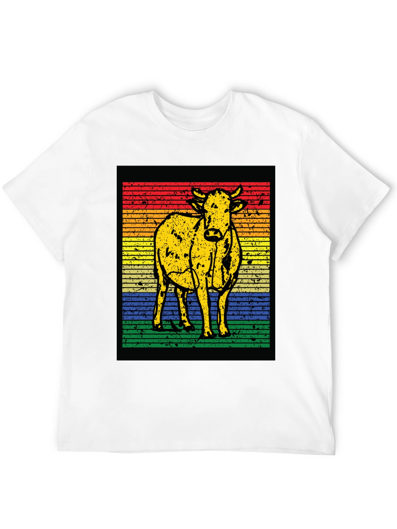 Retro Cow Graphic T-Shirt