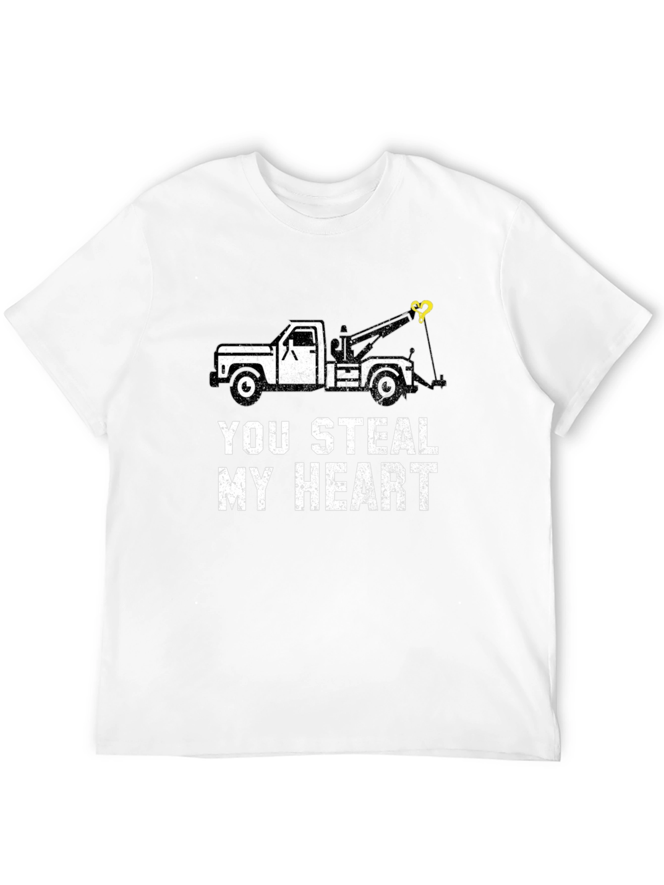 You Steal My Heart Tow Truck Black T-Shirt