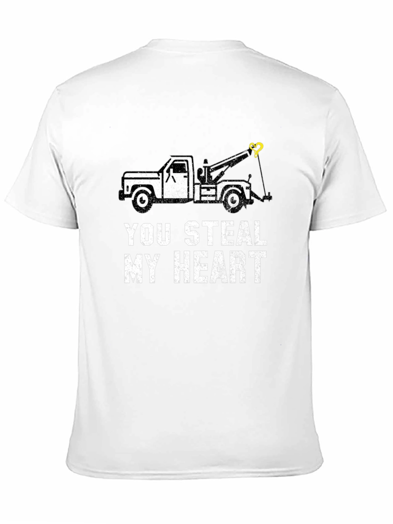 You Steal My Heart Tow Truck Black T-Shirt