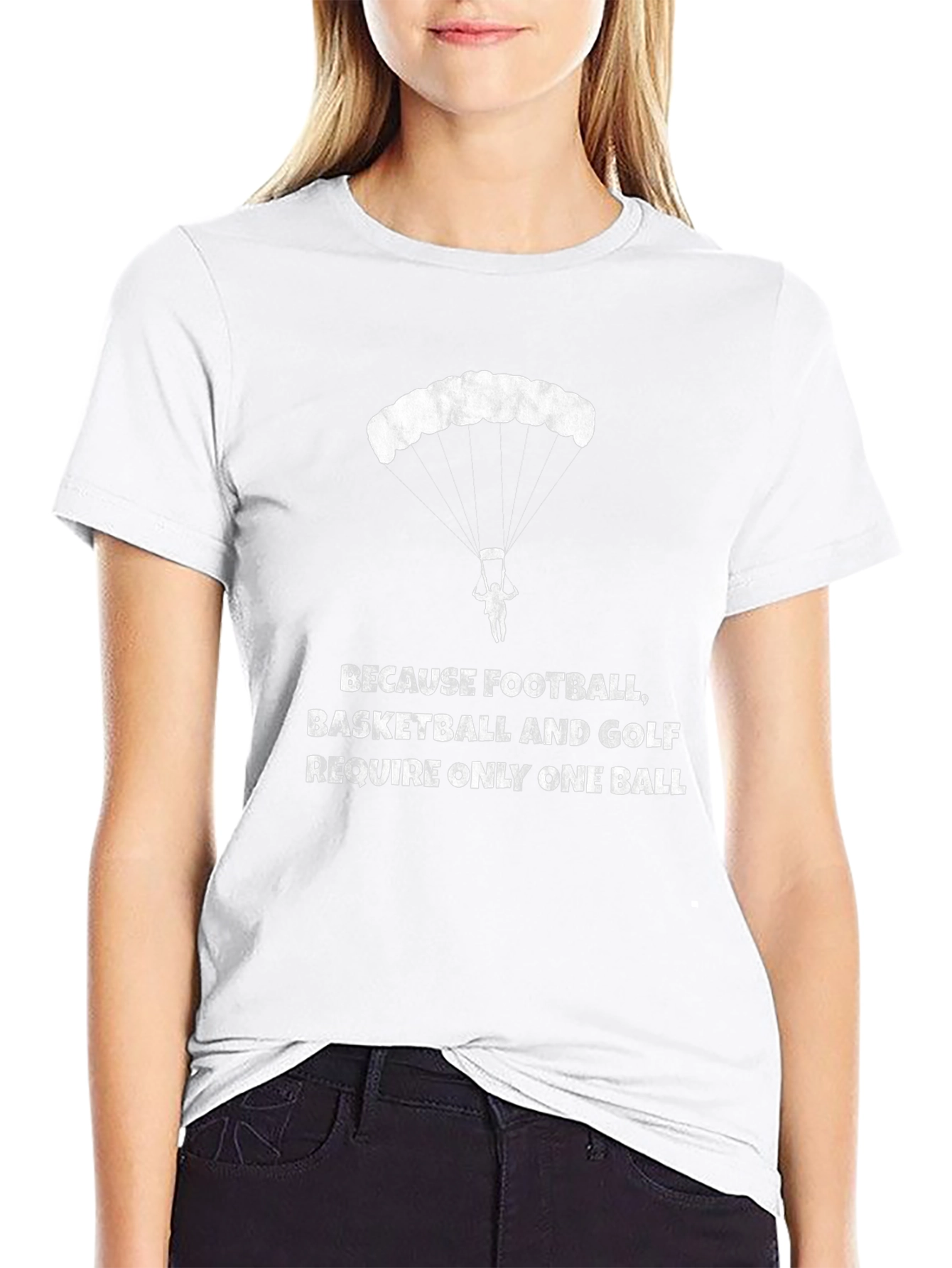 Humorous Parachute T-Shirt: One Ball Sports
