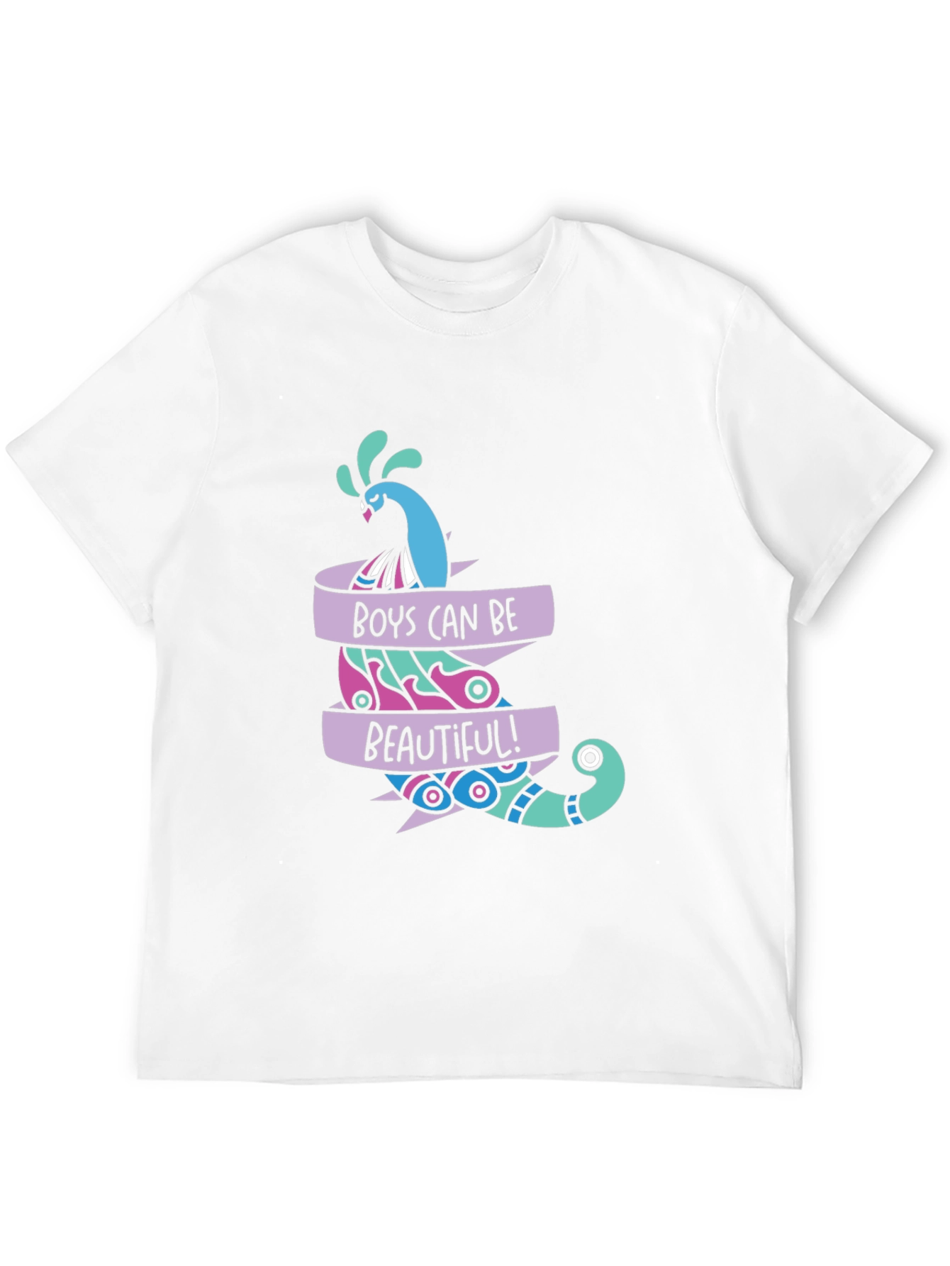 Boys Can Be Beautiful Peacock Graphic Tee