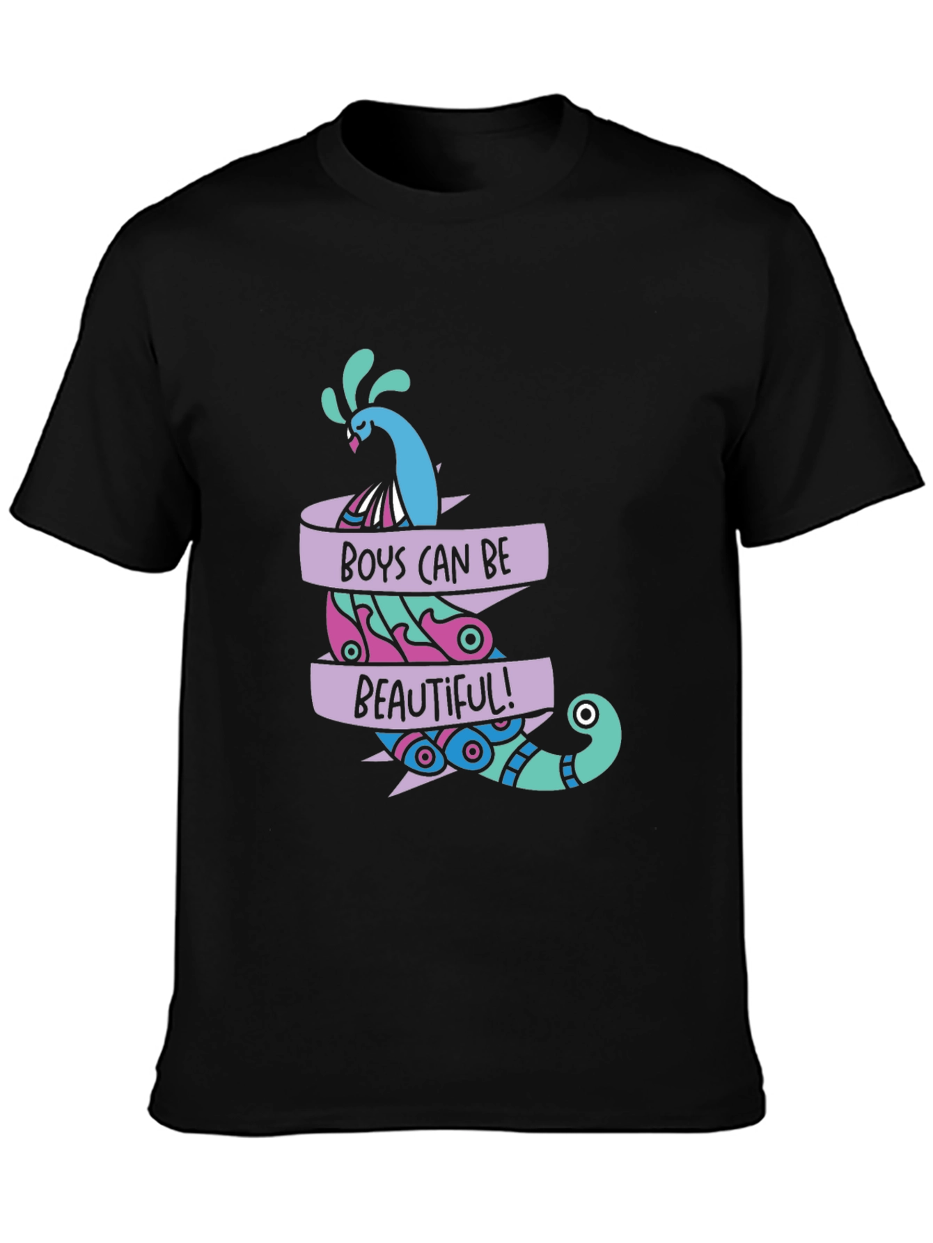 Boys Can Be Beautiful Peacock Graphic Tee