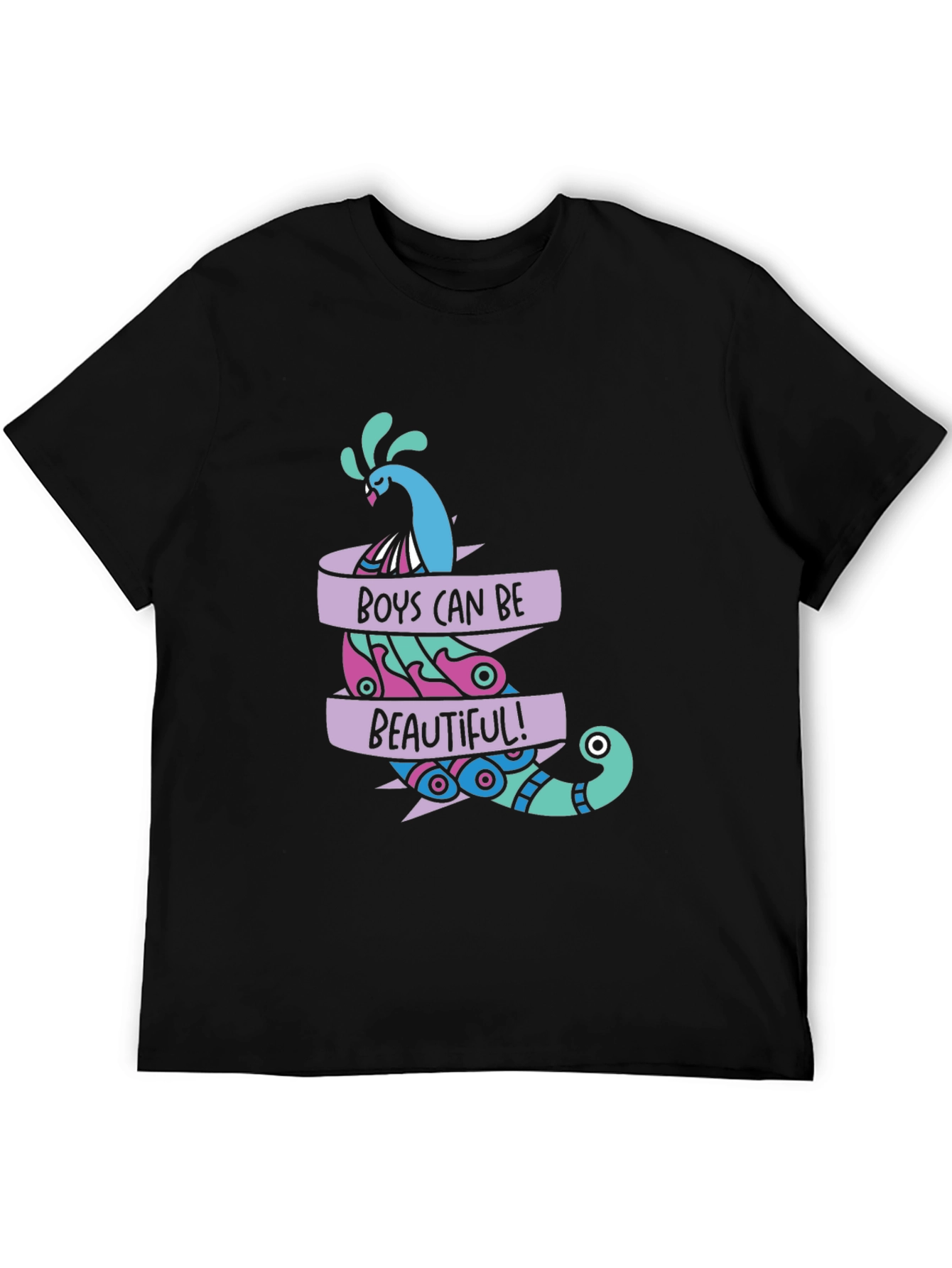 Boys Can Be Beautiful Peacock Graphic Tee