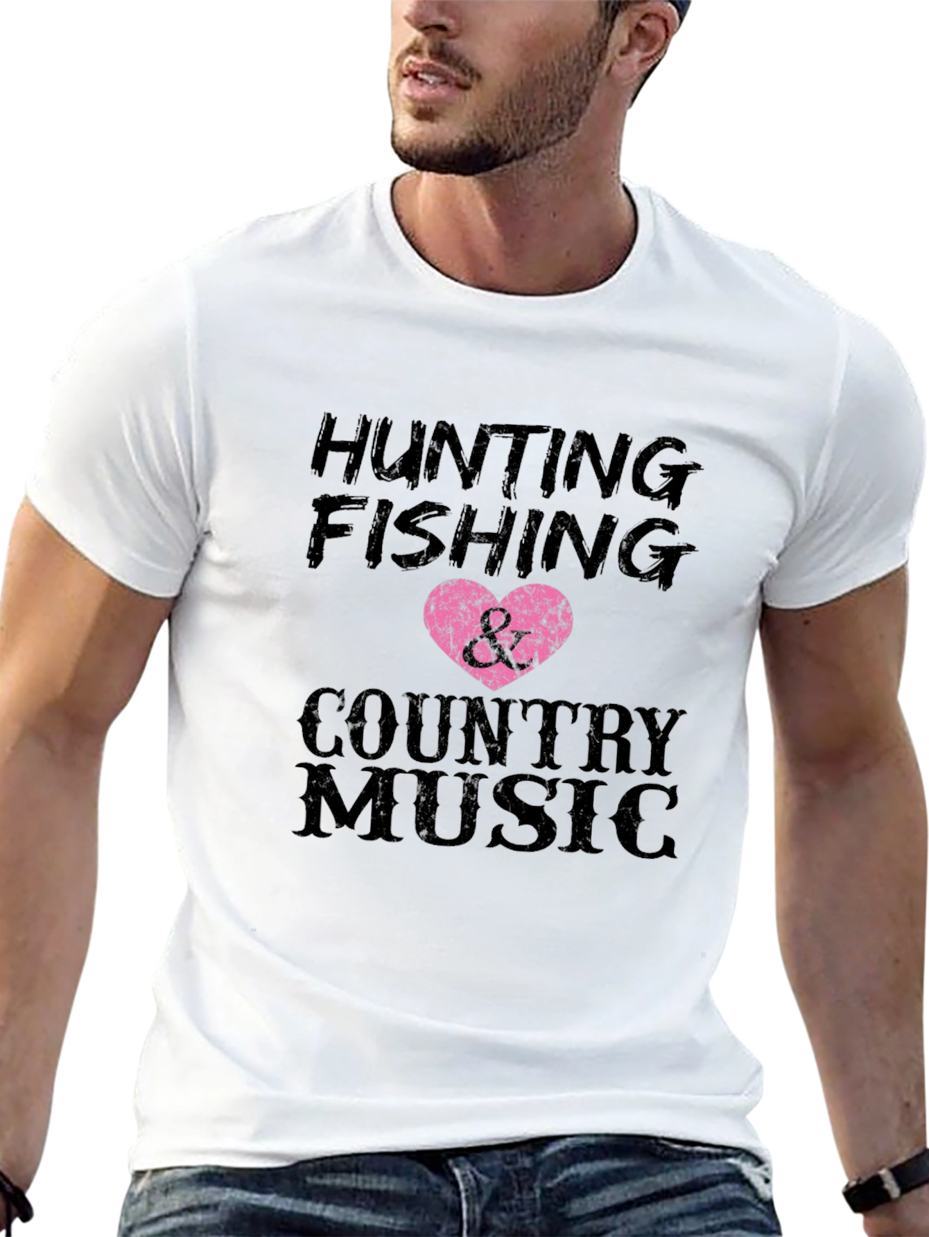 Hunting Fishing & Country Music Graphic Tee