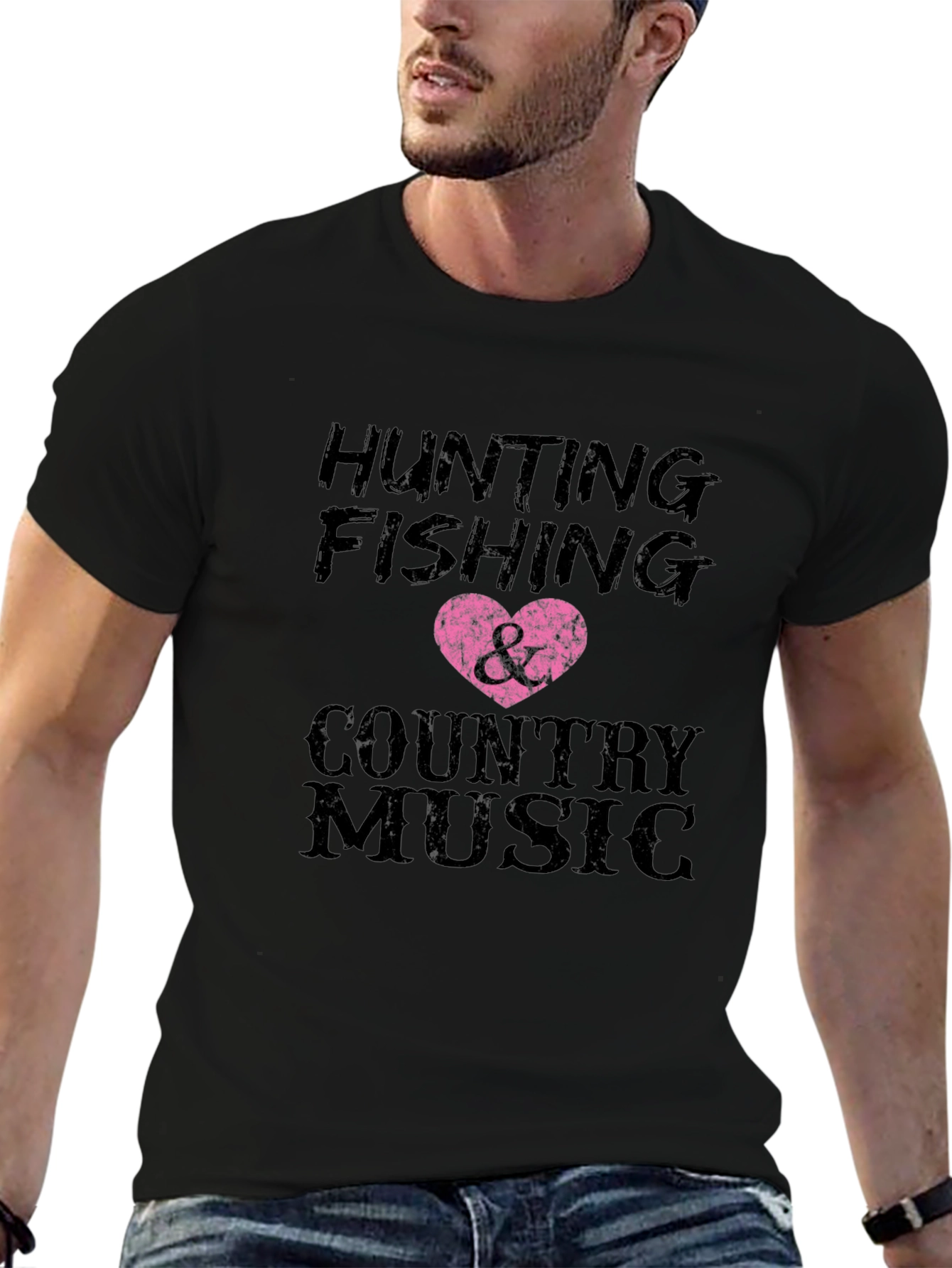 Hunting Fishing & Country Music Graphic Tee