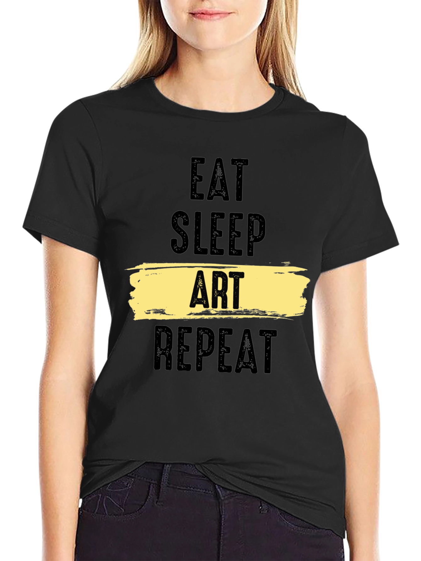 Eat Sleep Art Repeat Black T-Shirt
