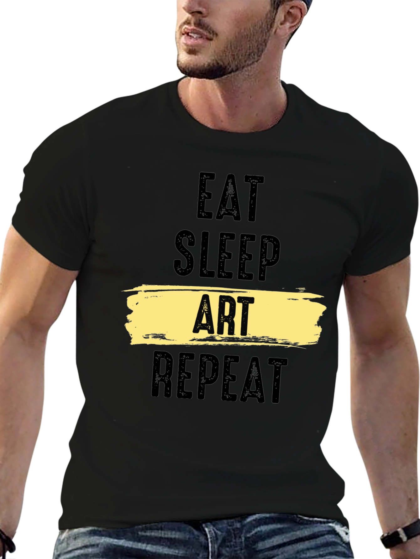 Eat Sleep Art Repeat Black T-Shirt