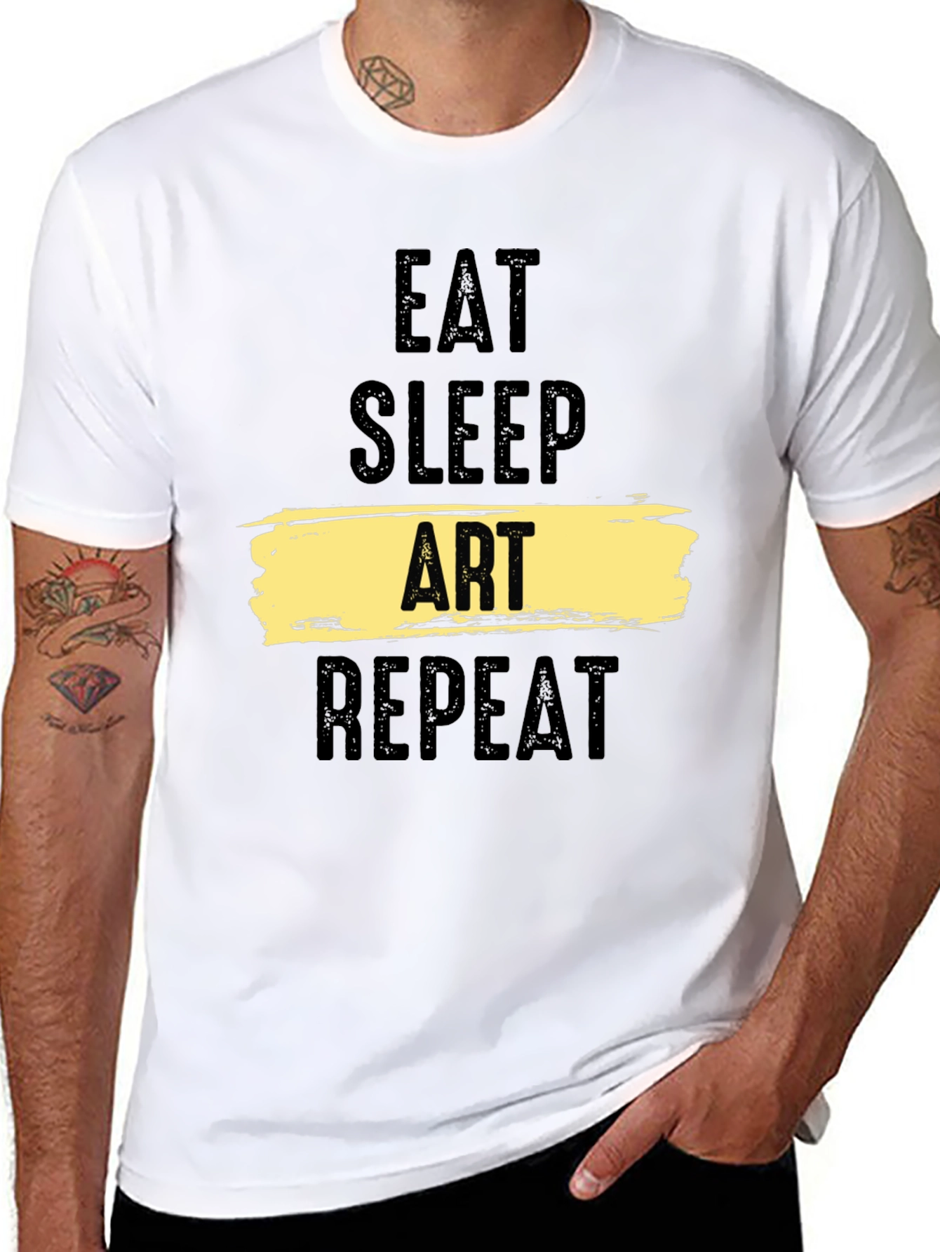 Eat Sleep Art Repeat Black T-Shirt