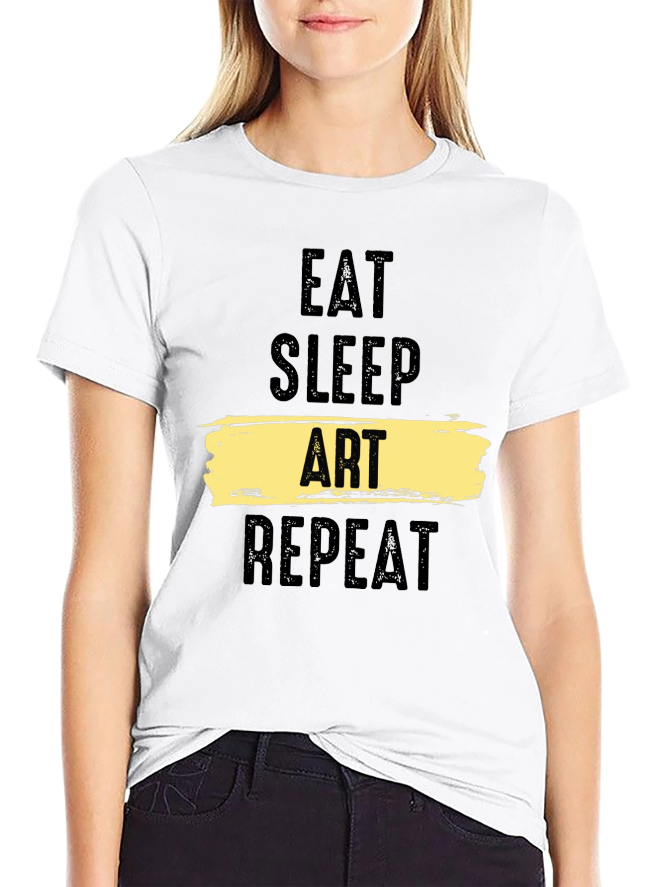 Eat Sleep Art Repeat Black T-Shirt