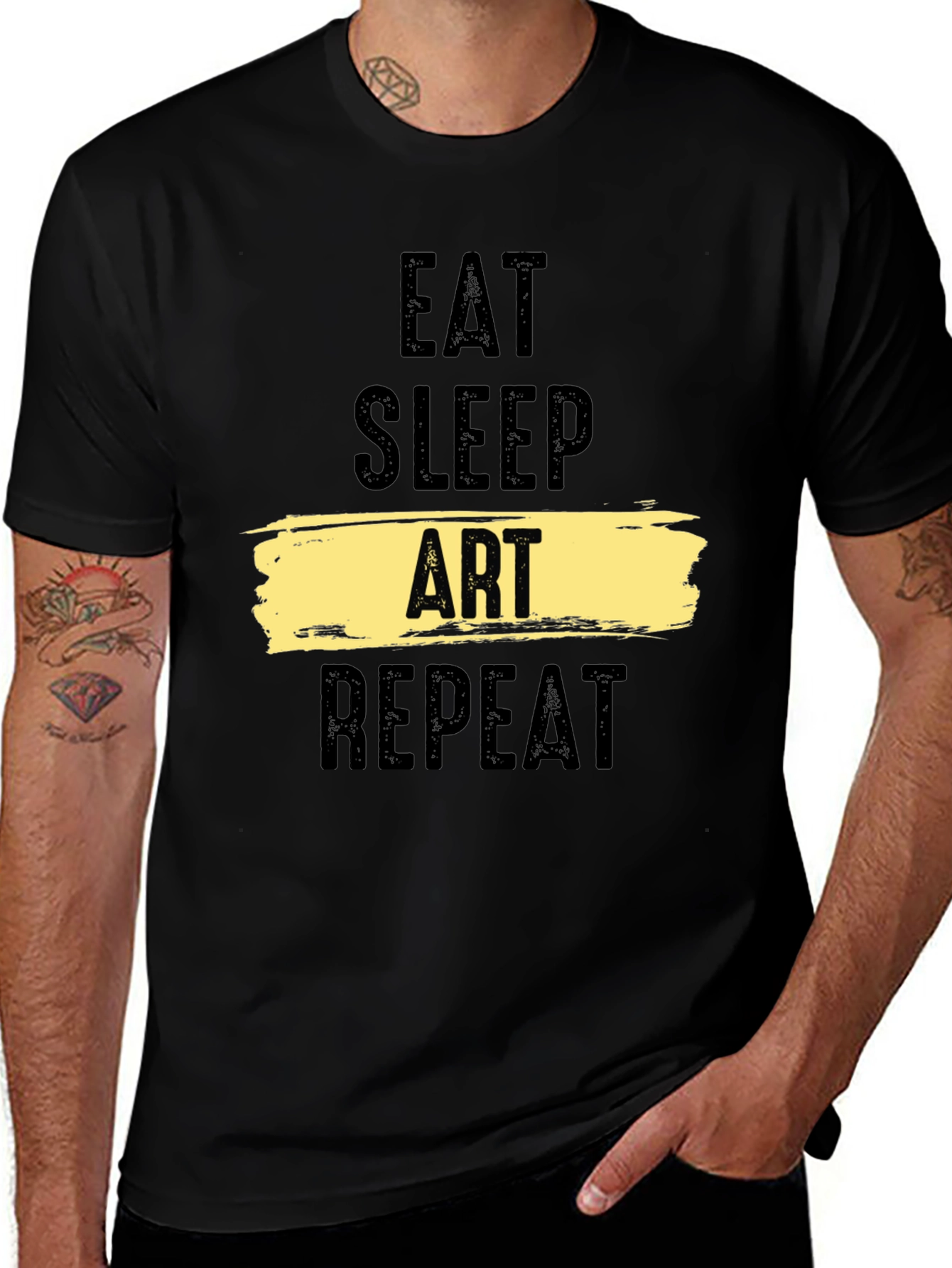 Eat Sleep Art Repeat Black T-Shirt