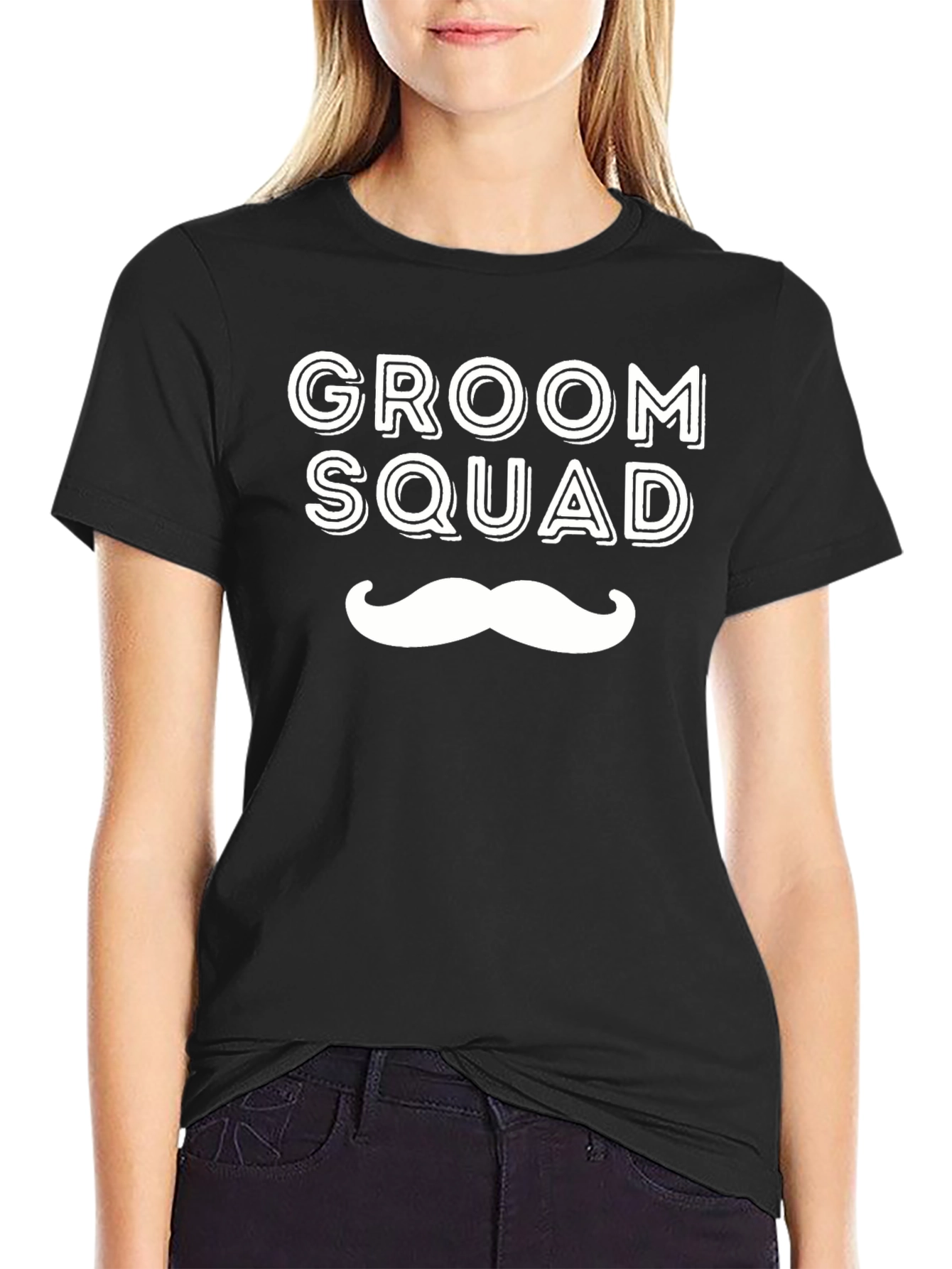 Groom Squad Black Crew Neck T-Shirt