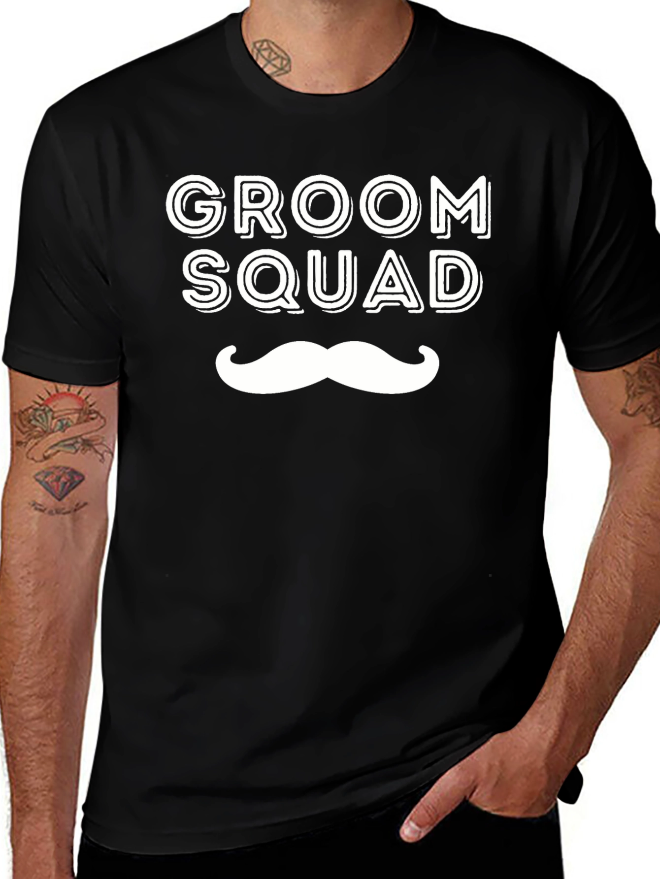 Groom Squad Black Crew Neck T-Shirt
