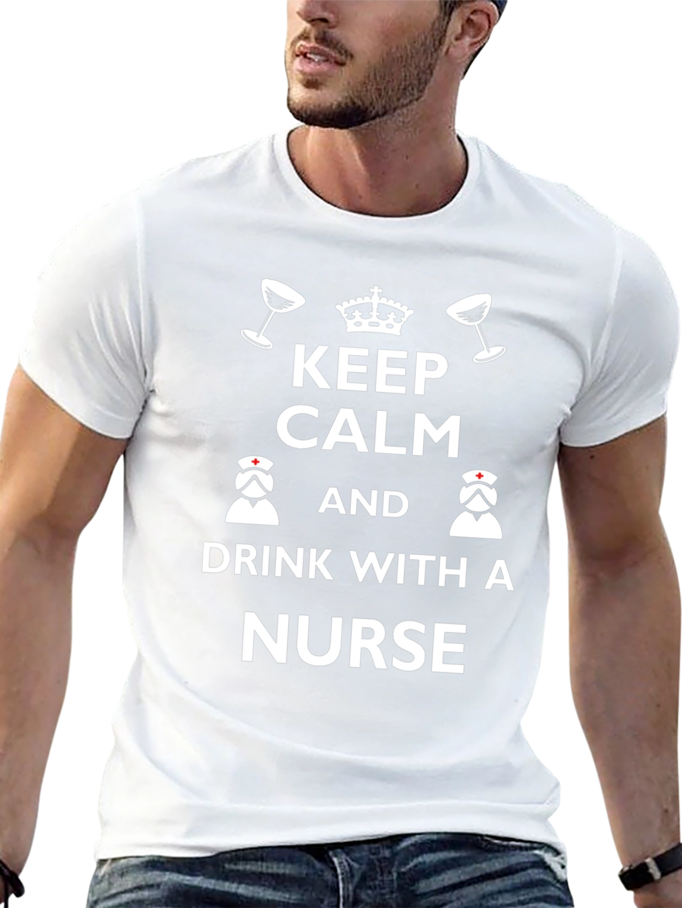 Keep Calm & Drink With a Nurse Graphic Tee