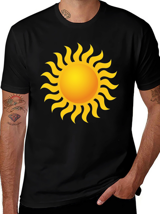 Radiant Sun Graphic Tee - Black Cotton T-Shirt