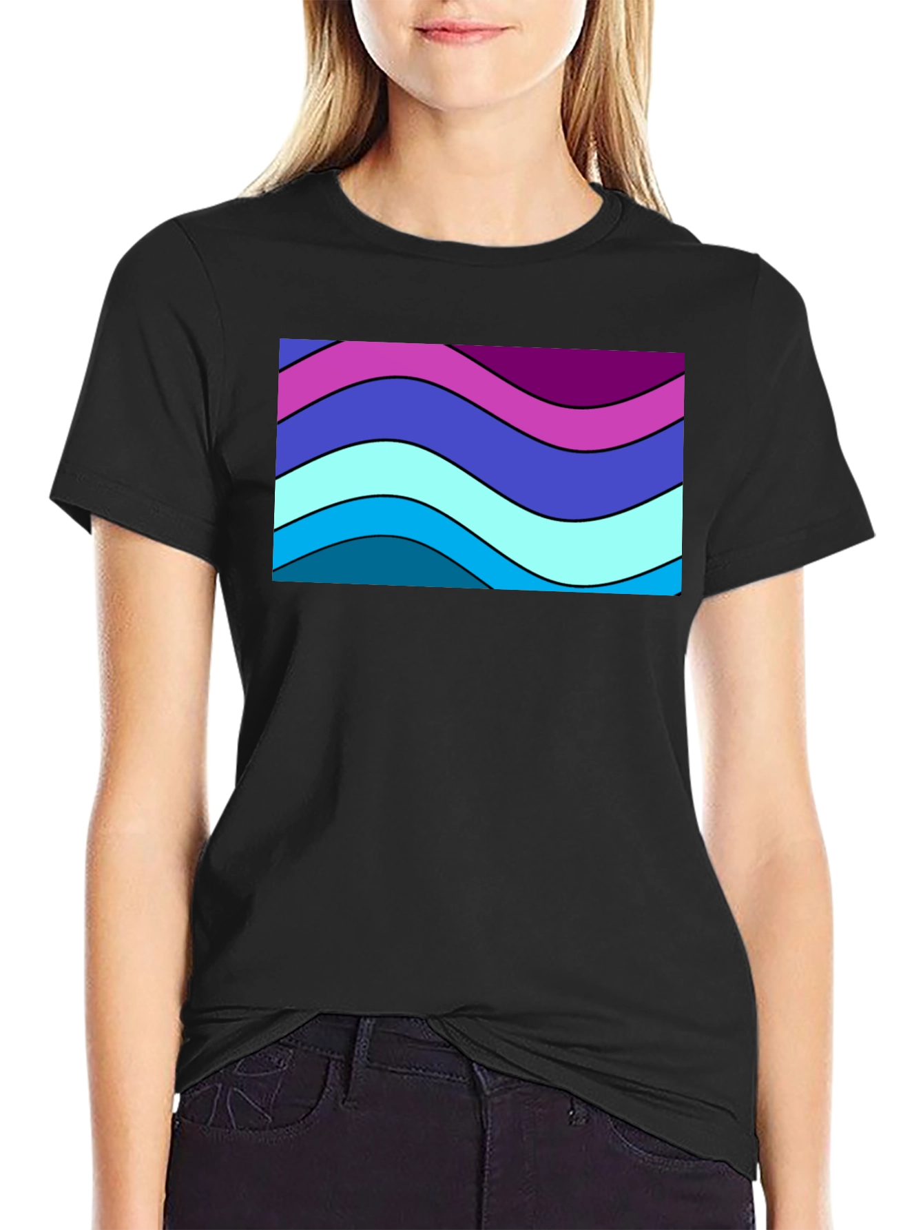 Retro Wave T-Shirt - Mens Black Tee