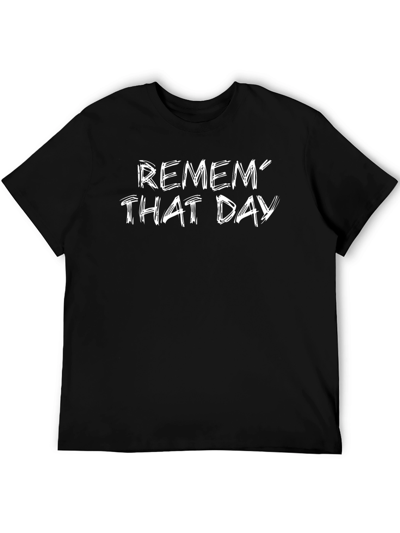 Remember That Day Graphic Tee - Black Cotton T-Shirt