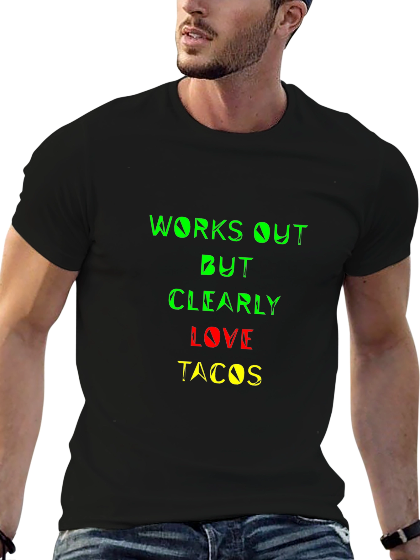 Works Out But Clearly Love Tacos Graphic Tee