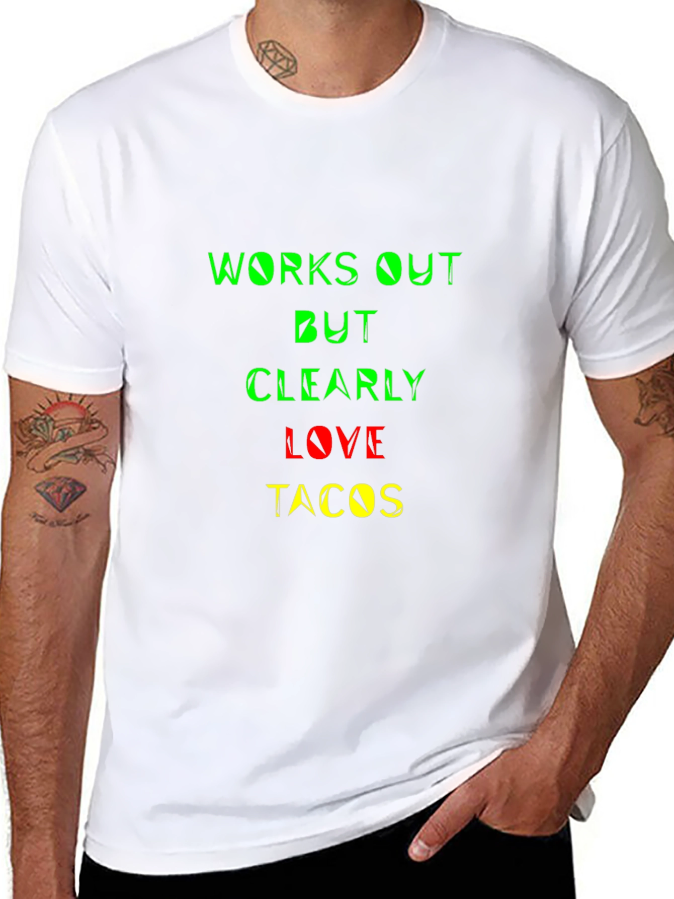Works Out But Clearly Love Tacos Graphic Tee