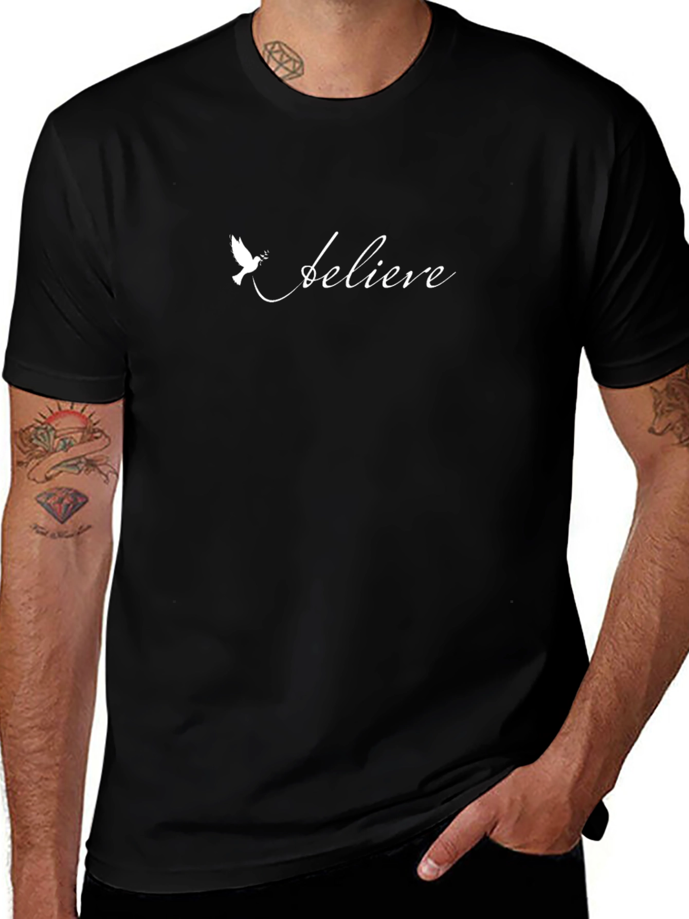 Believe Graphic Tee - Black Cotton T-Shirt
