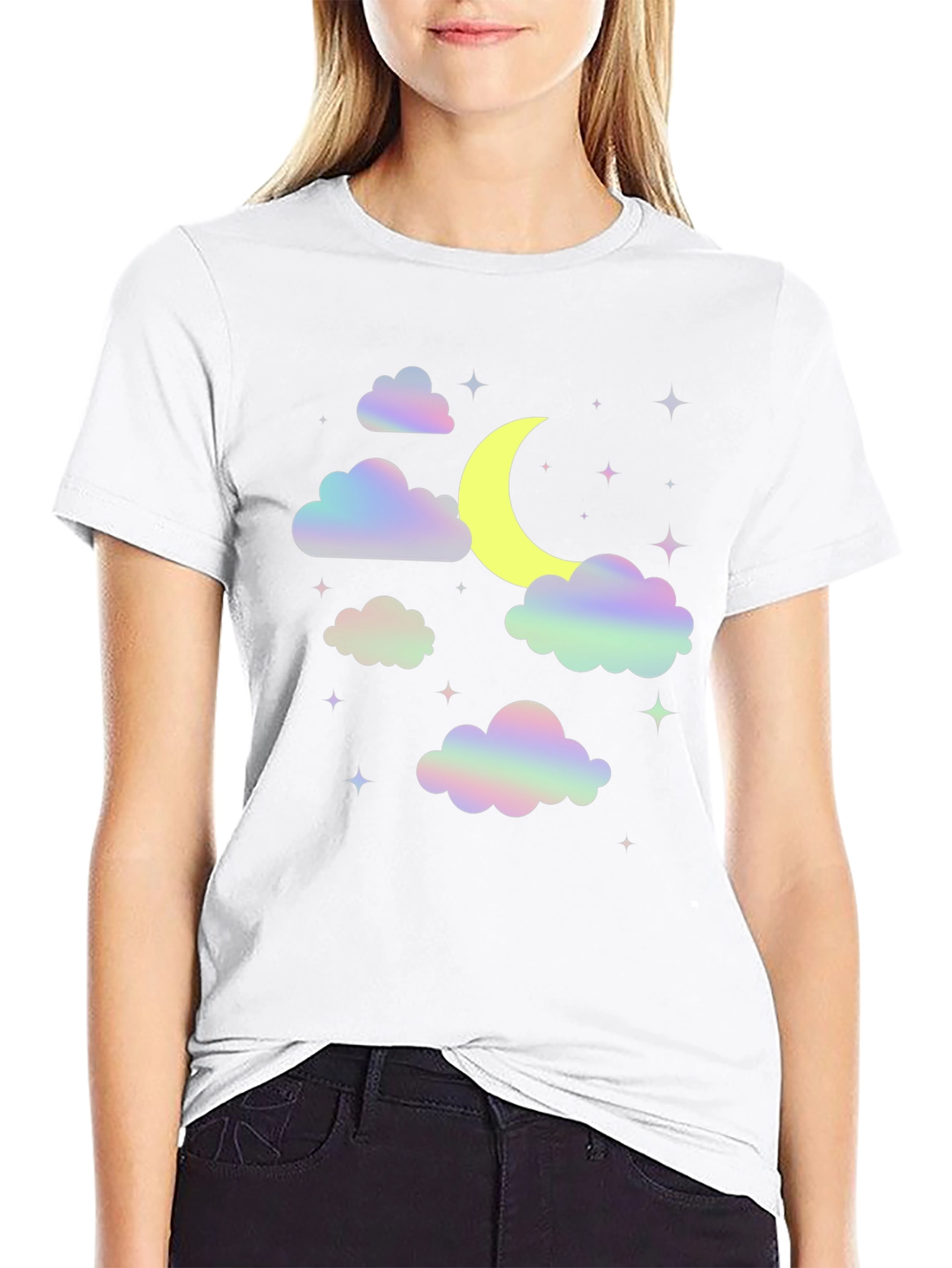 Dreamy Moon & Clouds Graphic Tee