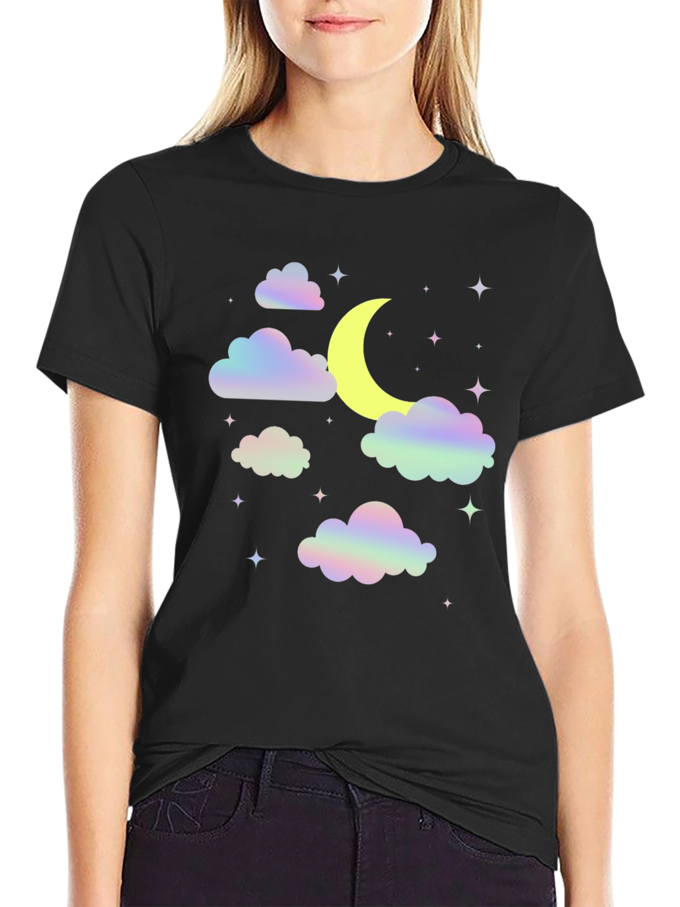 Dreamy Moon & Clouds Graphic Tee