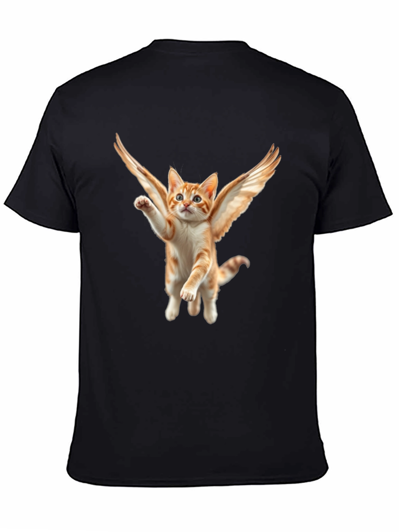 Angel Cat T-Shirt - Flying Feline Design