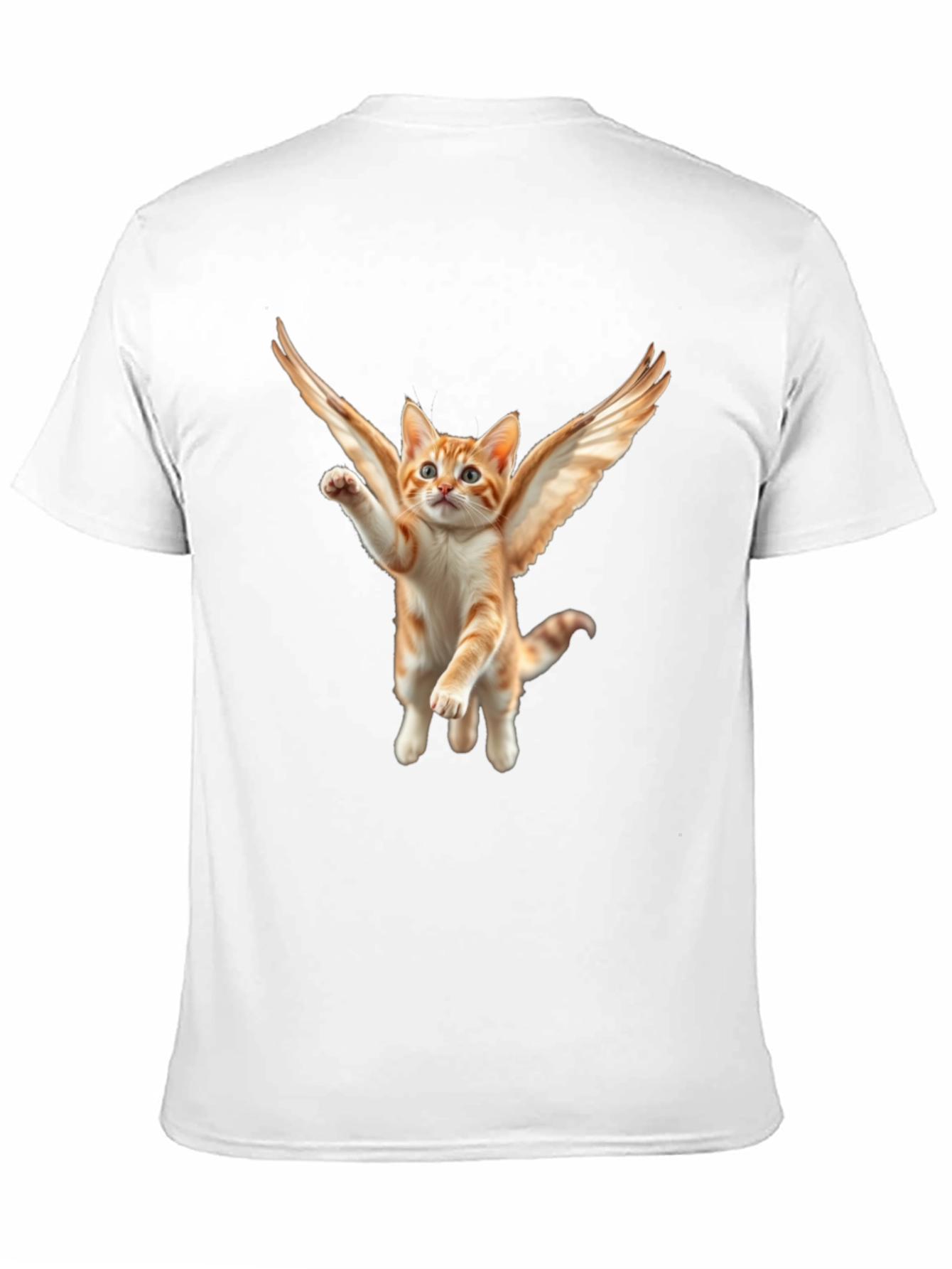 Angel Cat T-Shirt - Flying Feline Design