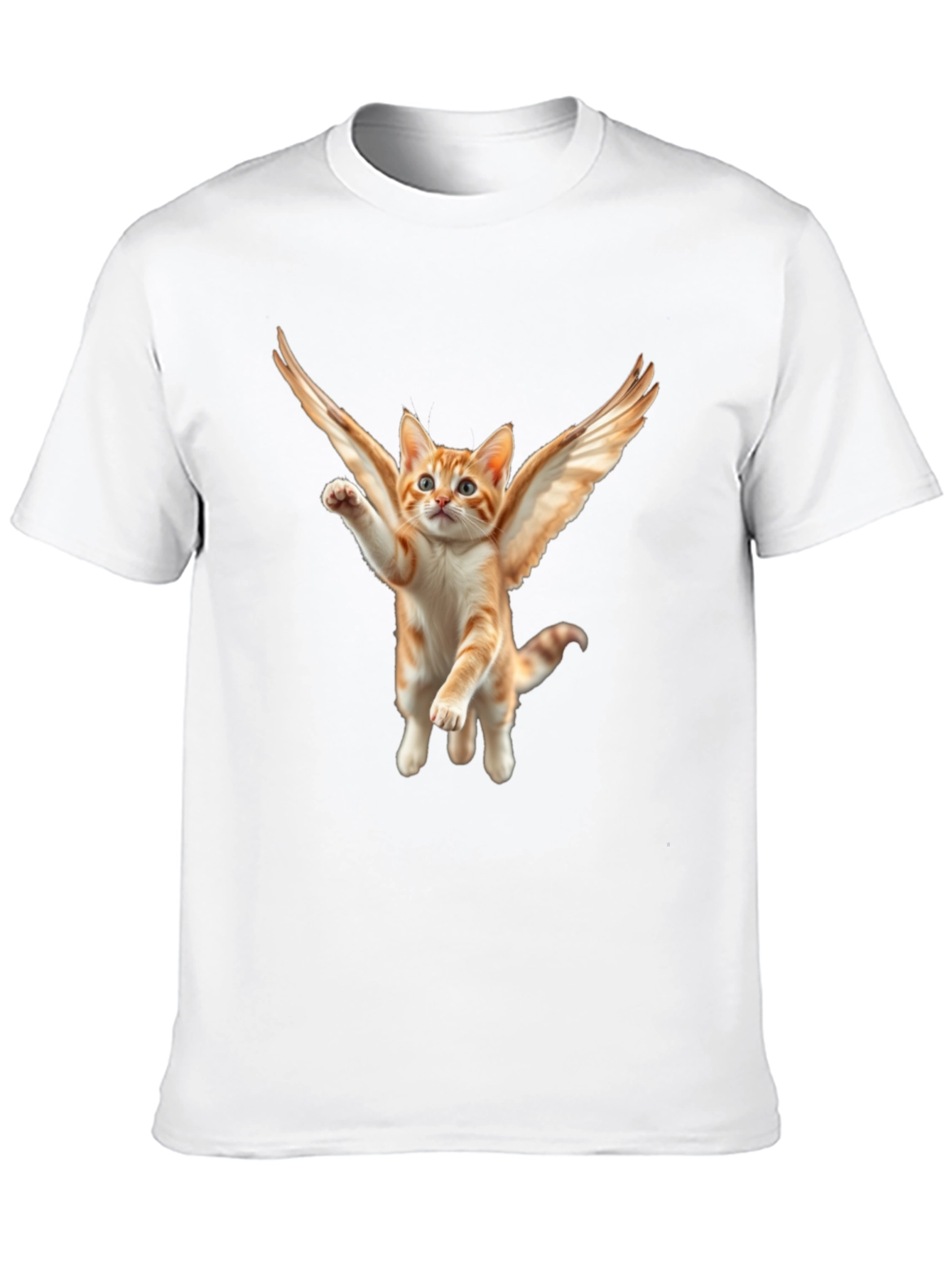 Angel Cat T-Shirt - Flying Feline Design