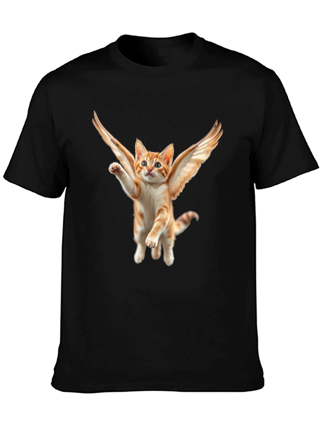 Angel Cat T-Shirt - Flying Feline Design