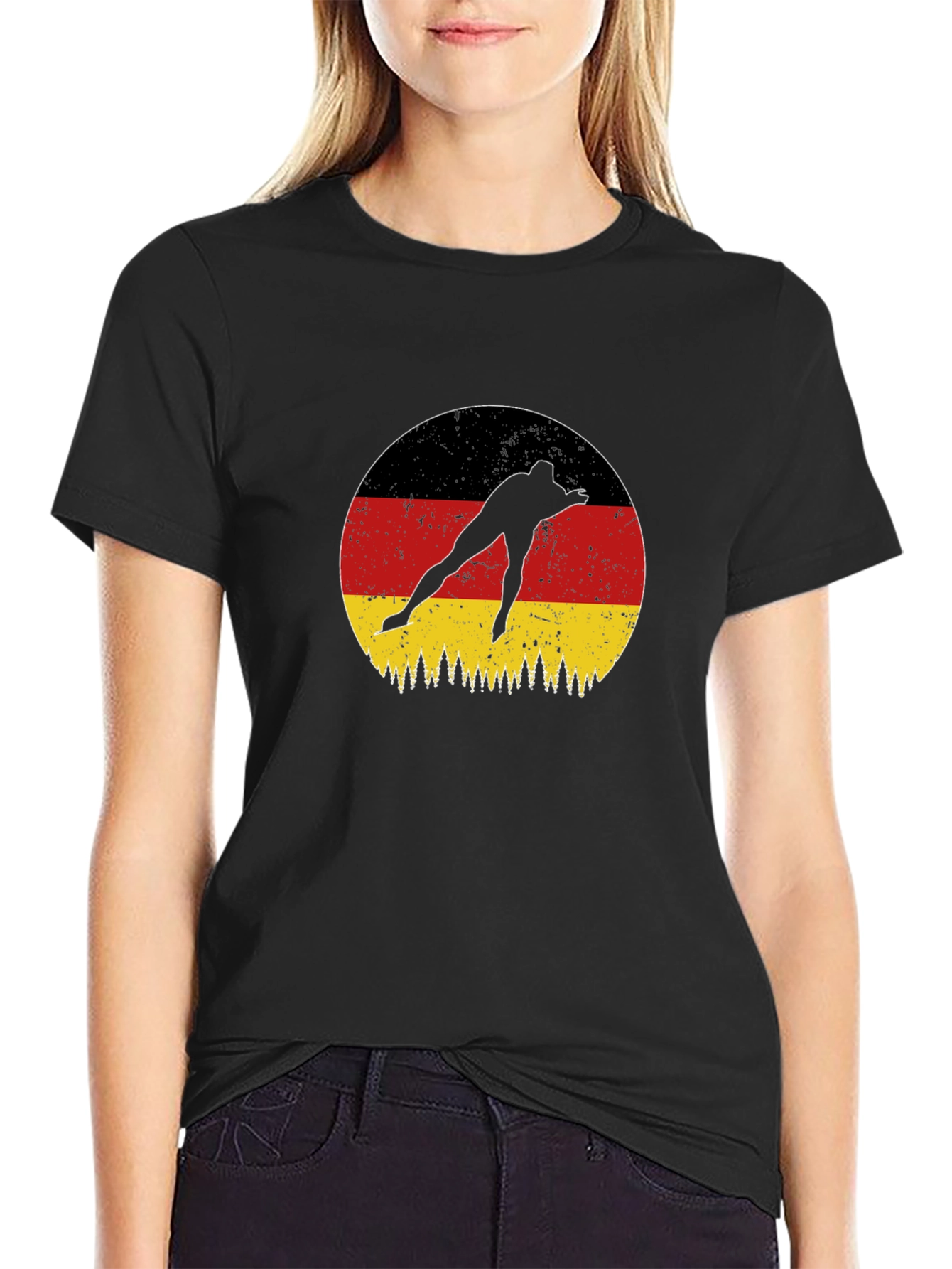German Flag Speed Skater Graphic T-Shirt