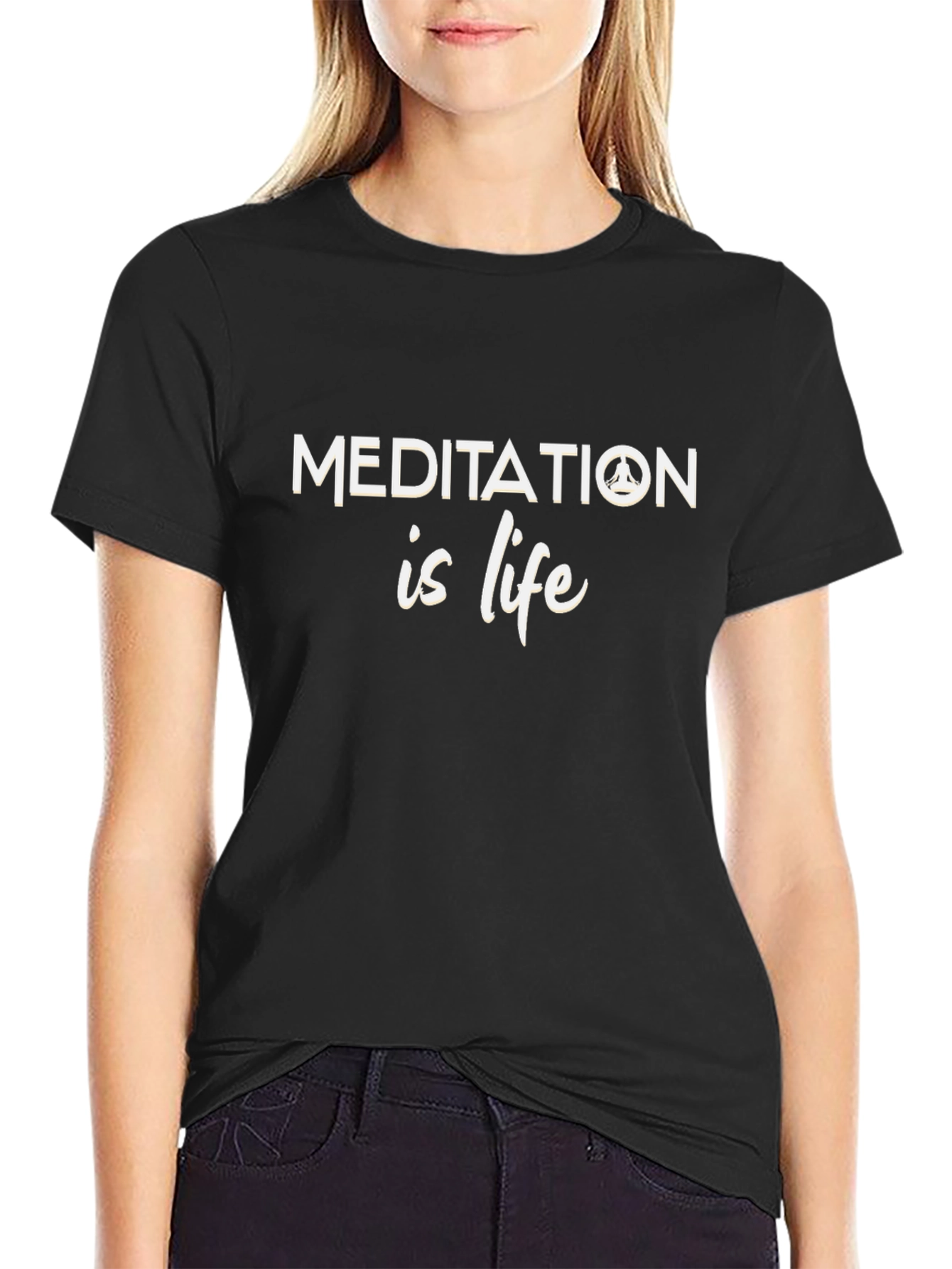 Meditation is Life Black T-Shirt