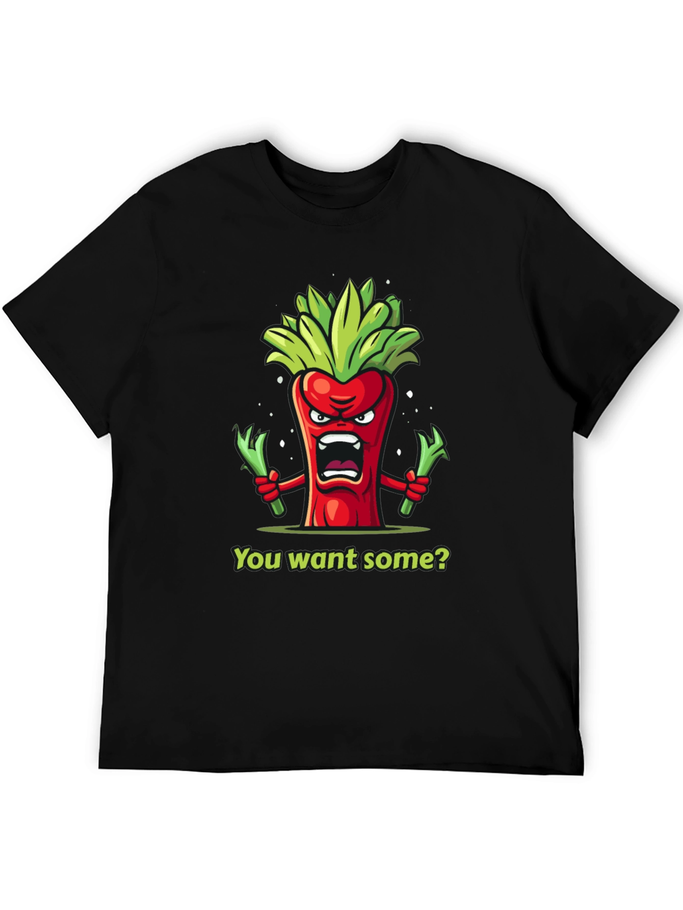 Angry Pepper Cartoon Graphic T-Shirt