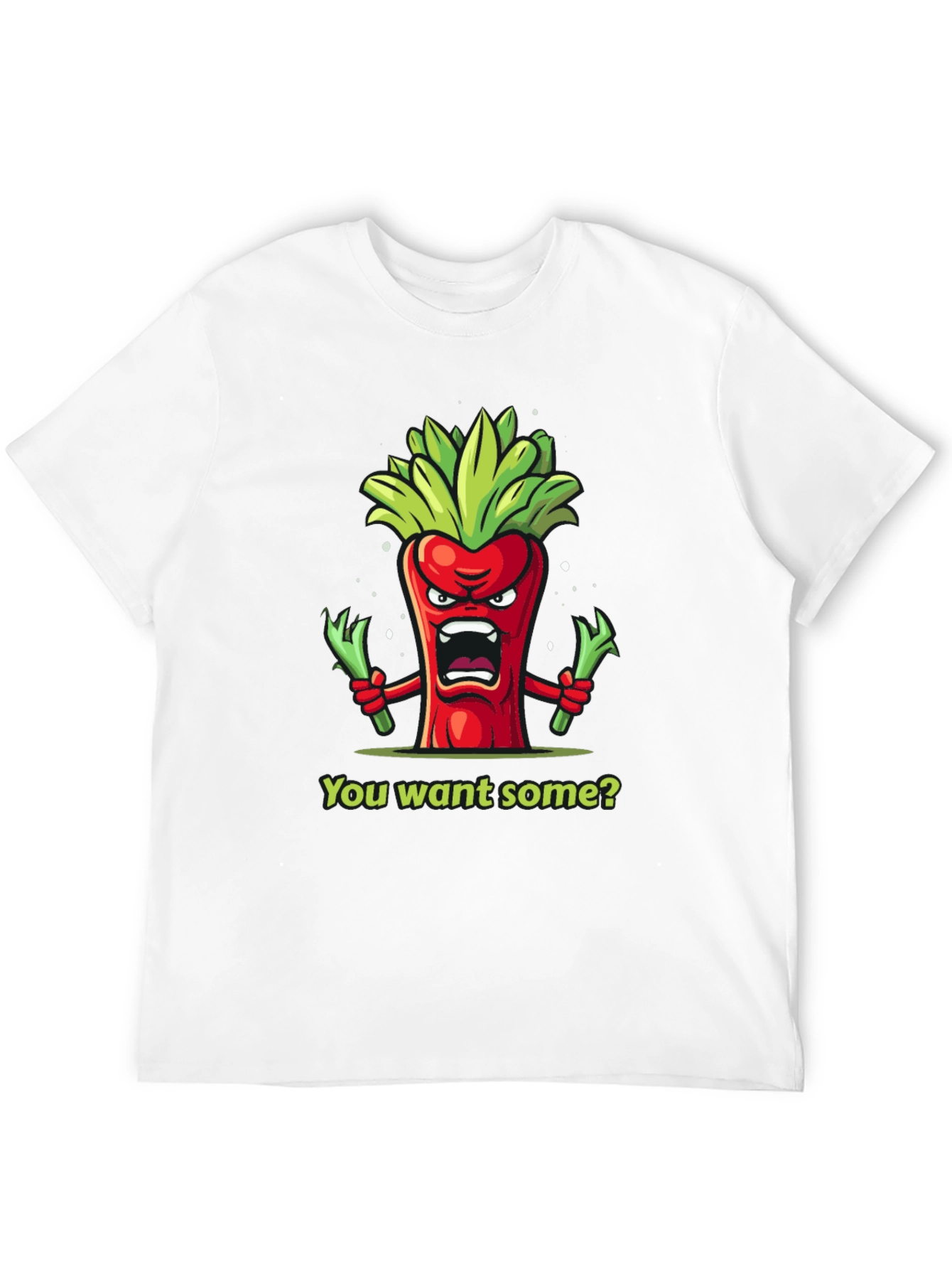 Angry Pepper Cartoon Graphic T-Shirt