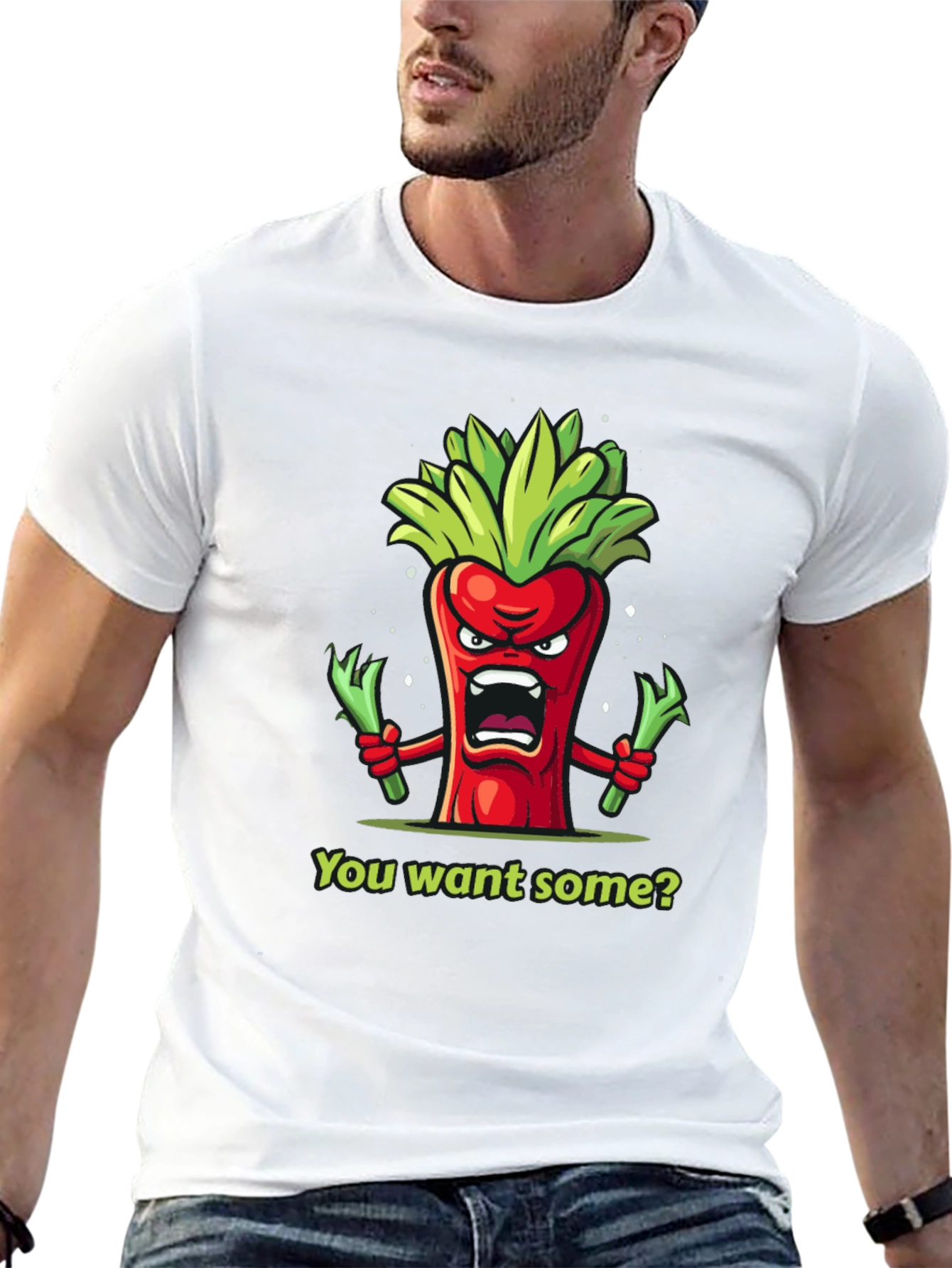 Angry Pepper Cartoon Graphic T-Shirt