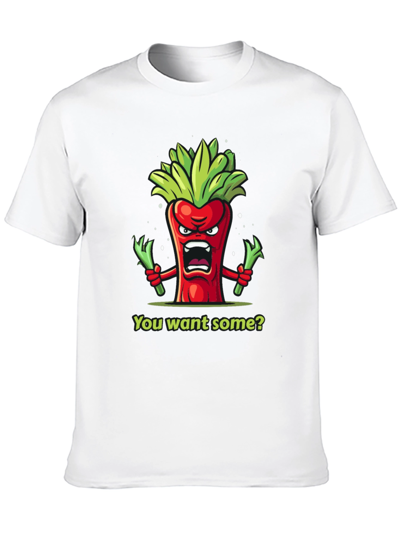 Angry Pepper Cartoon Graphic T-Shirt