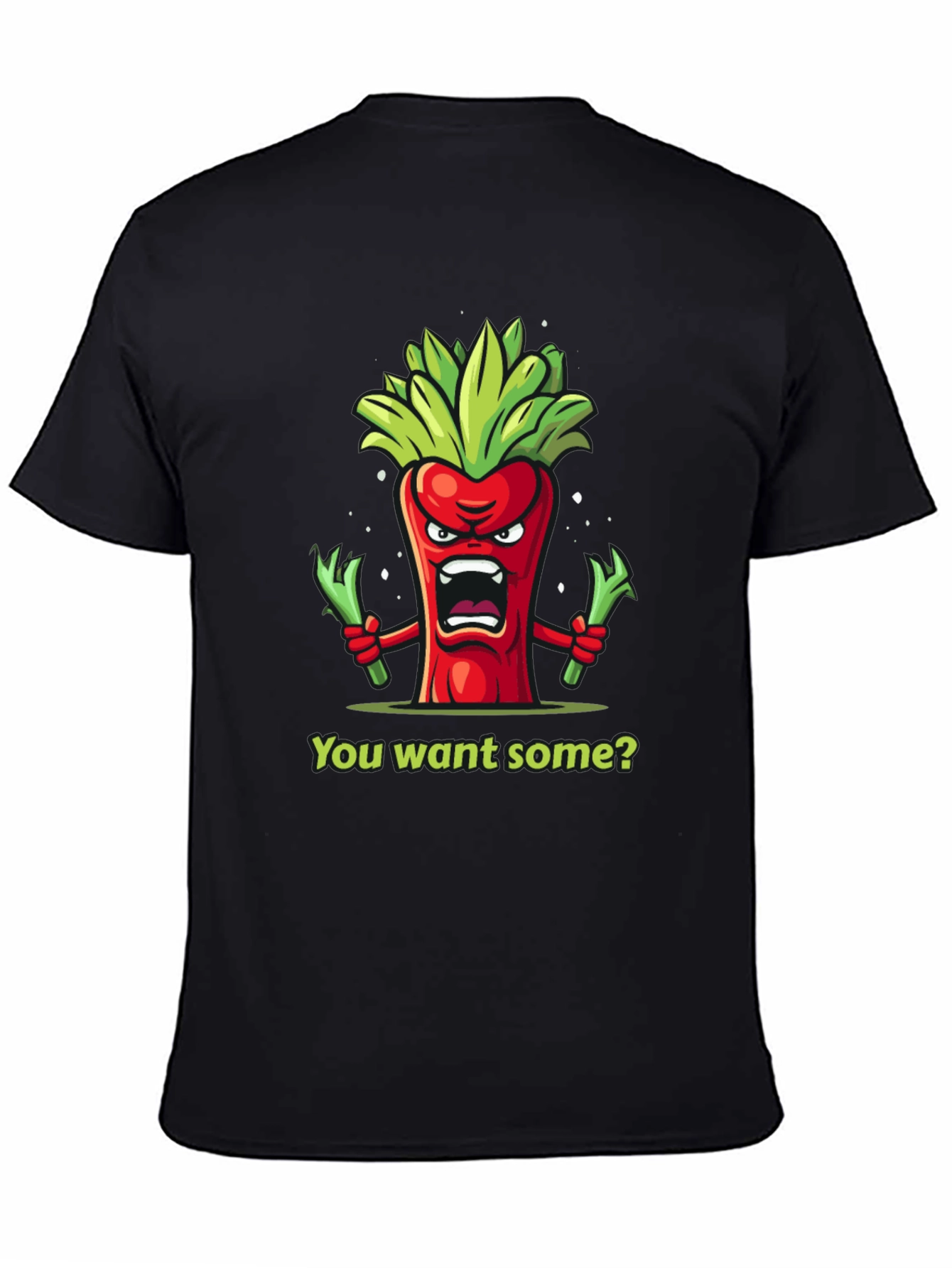 Angry Pepper Cartoon Graphic T-Shirt
