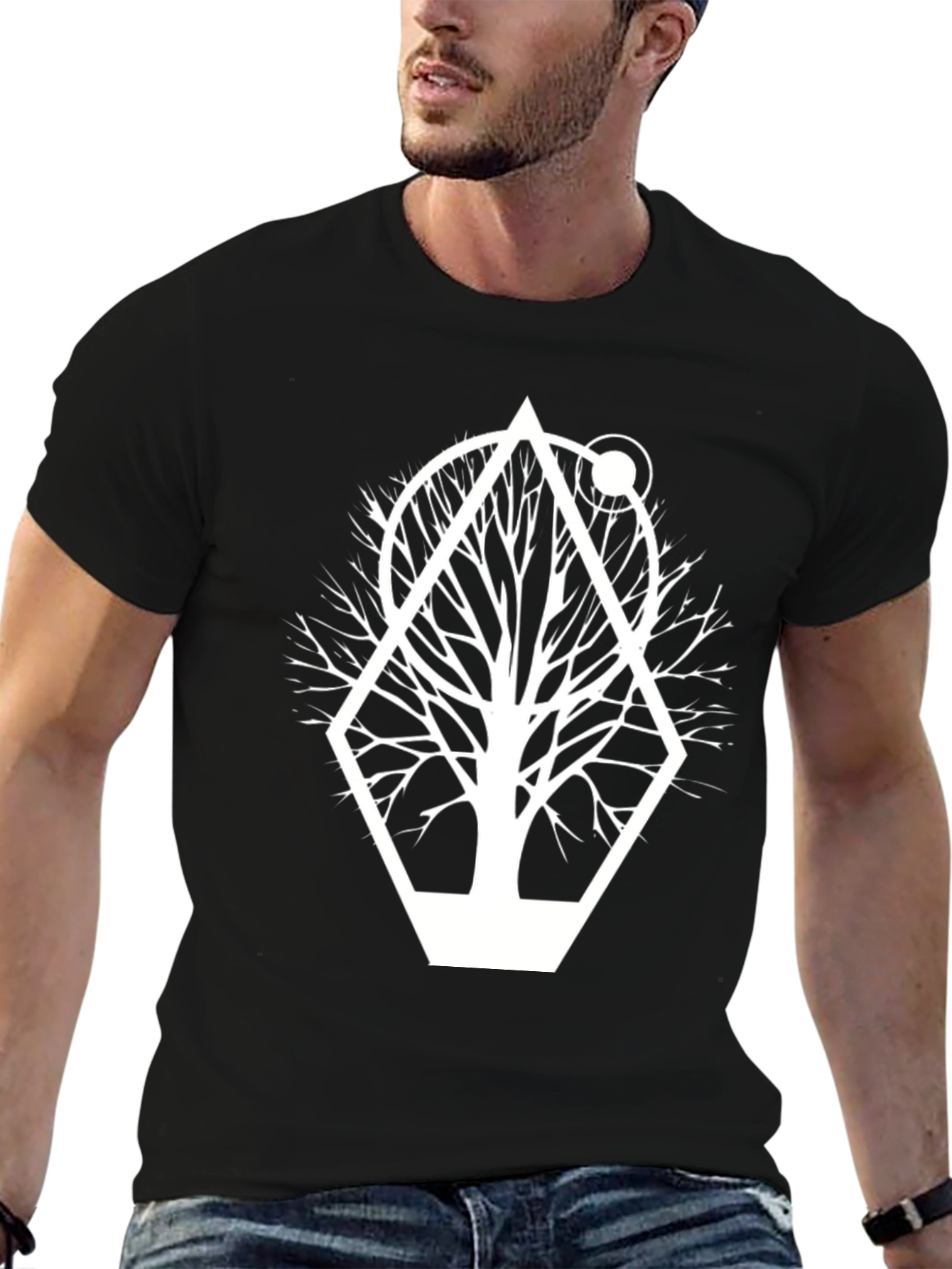 Geometric Tree Graphic Tee - Modern Nature Shirt