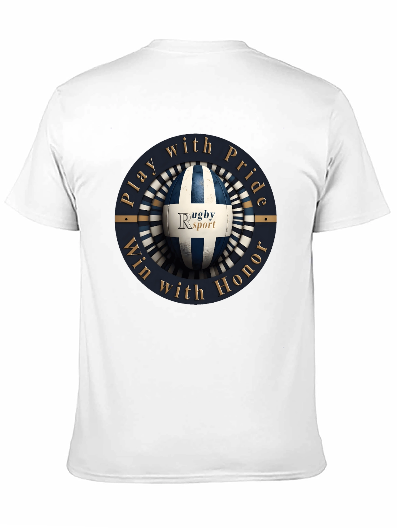 Rugby Sport Black Graphic T-Shirt