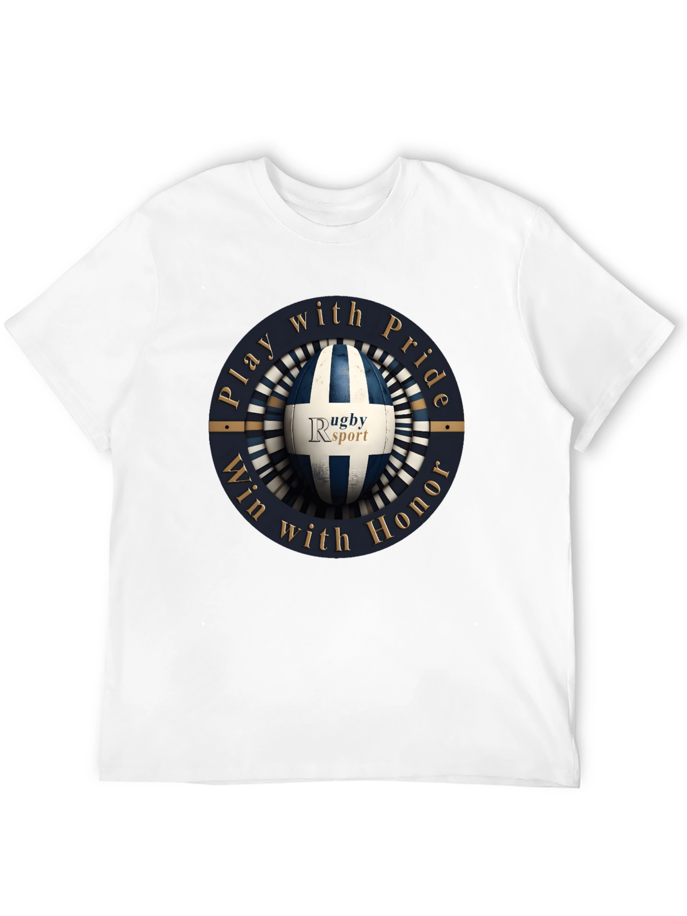 Rugby Sport Black Graphic T-Shirt