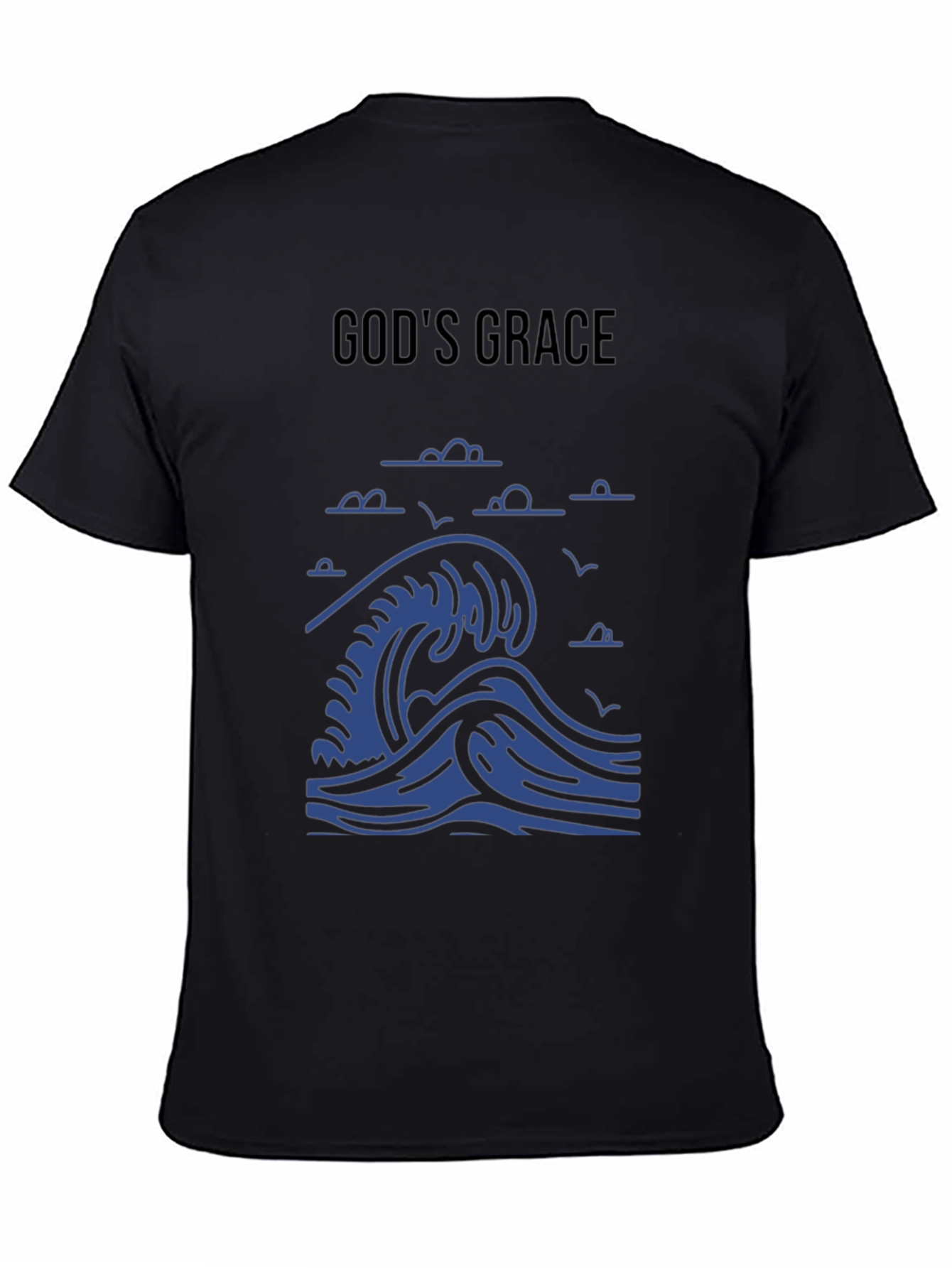 Gods Grace Wave T-Shirt - Black Graphic Tee