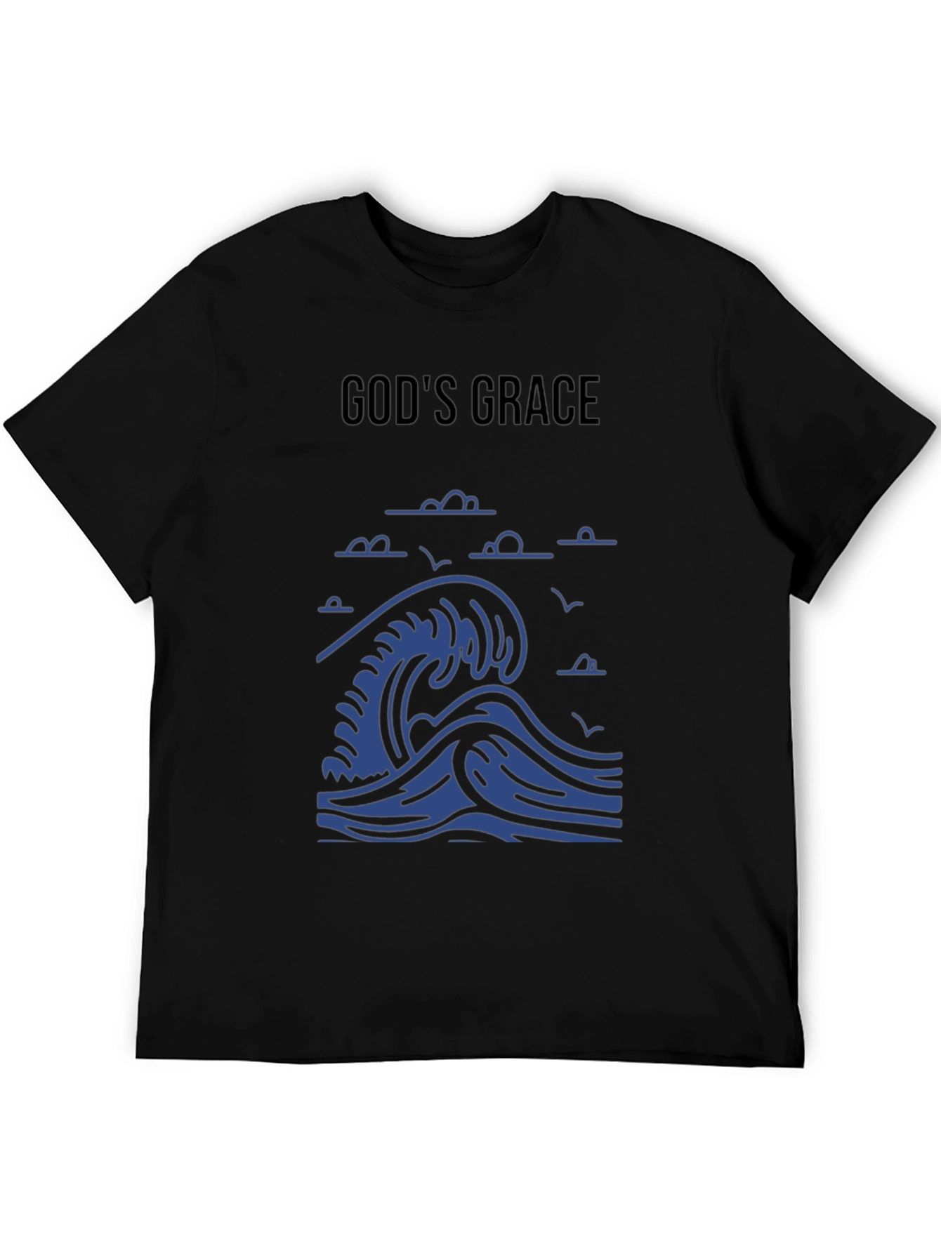 Gods Grace Wave T-Shirt - Black Graphic Tee