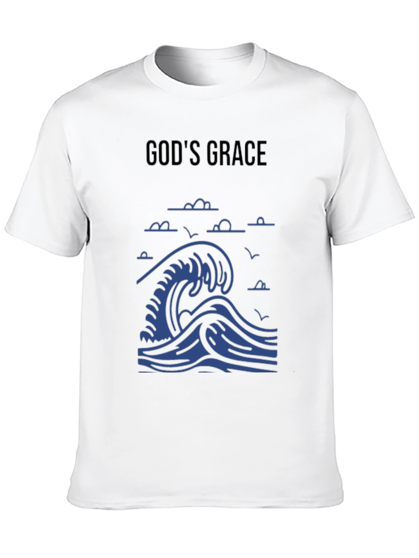 Gods Grace Wave T-Shirt - Black Graphic Tee
